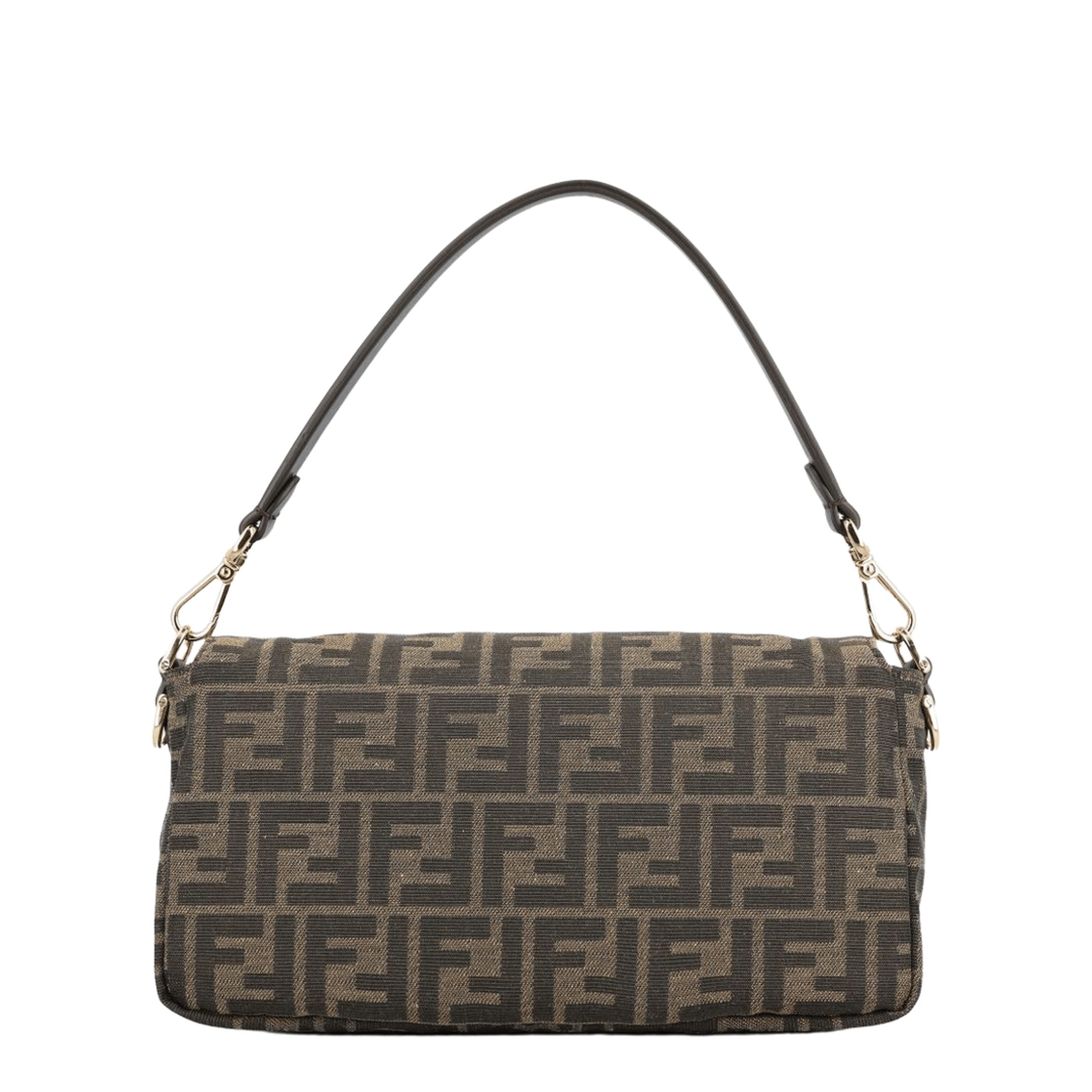 Fendi Baguette Medium FF Jacquard Shoulder Bag - Tobacco Brown