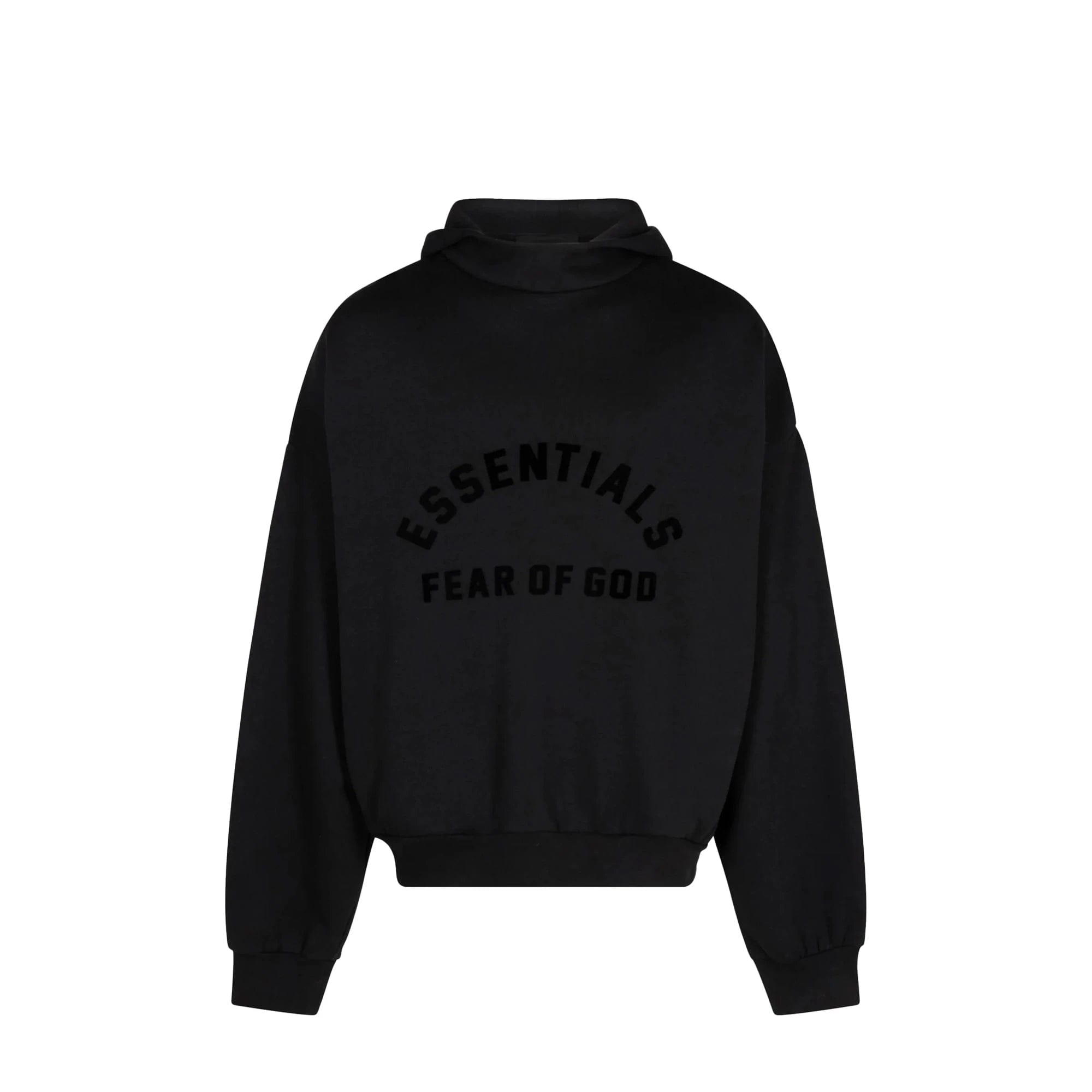 Fear of God ESSENTIALS Arch Logo Hoodie Jet Black (2023)
