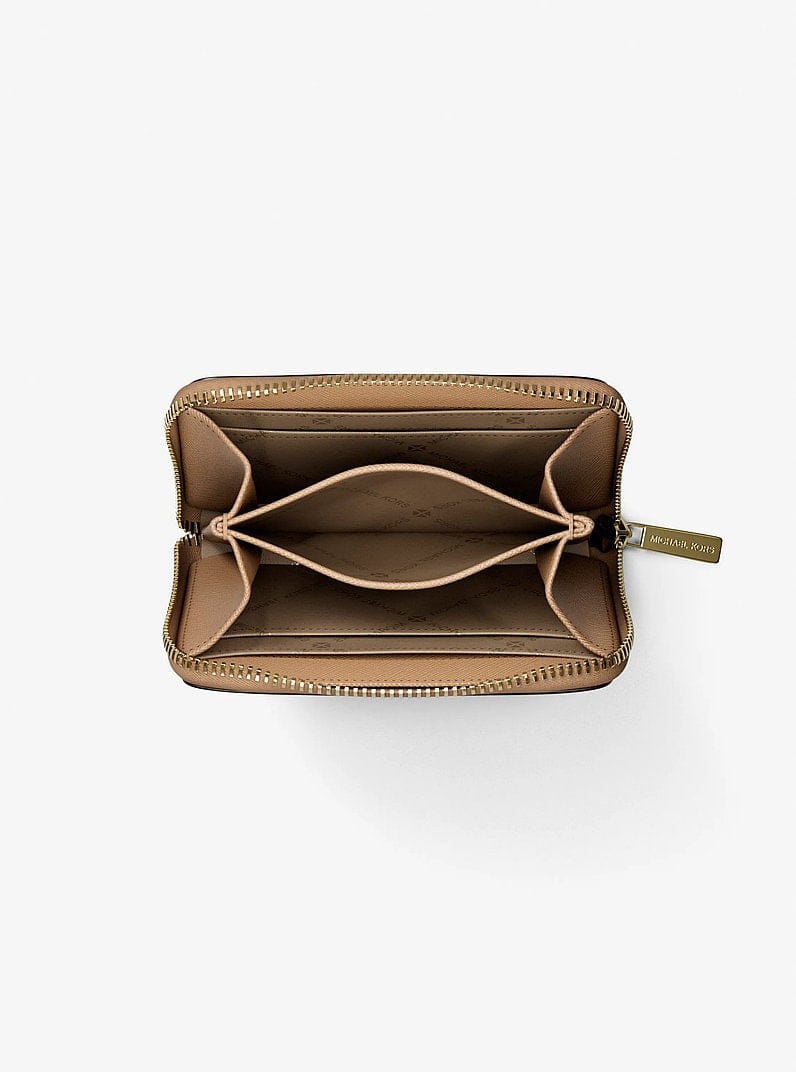 Michael Kors Jet Set Travel Medium Saffiano Leather Wallet Camel