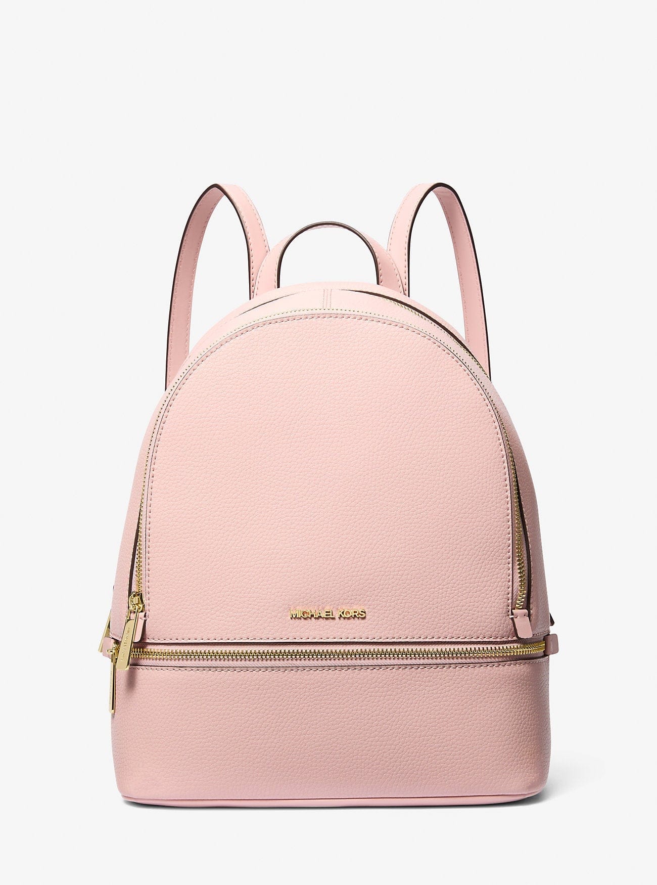 Michael Kors Rhea Medium Pebbled Leather Backpack Powder Blush