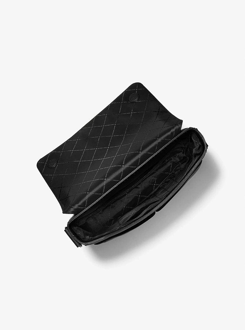 Michael Kors Pacey Medium Signature Logo Messenger Bag Black