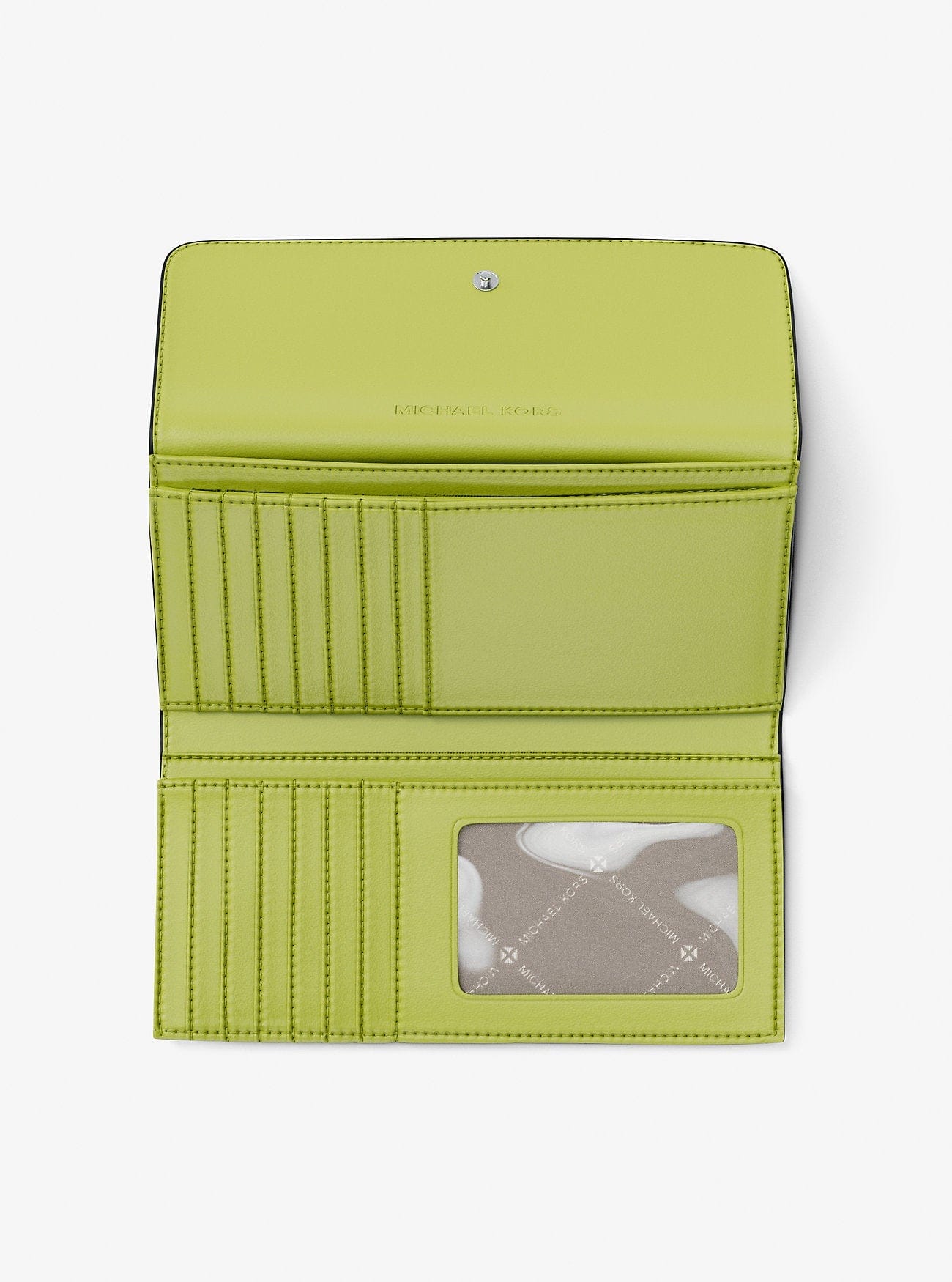 Michael Kors Jet Set Large Signature Logo Tri - Fold Wallet Lime