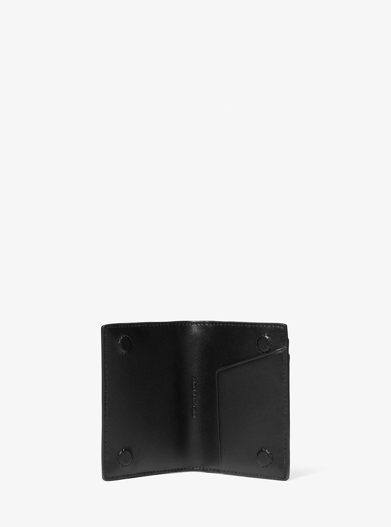 Michael Kors Cooper Large Signature Logo Folio Bi - Fold Wallet Pg - Blk Mul