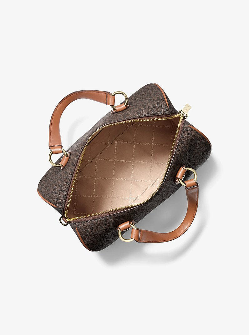 Michael Kors Grayson Medium Signature Logo Duffel Bag Brown