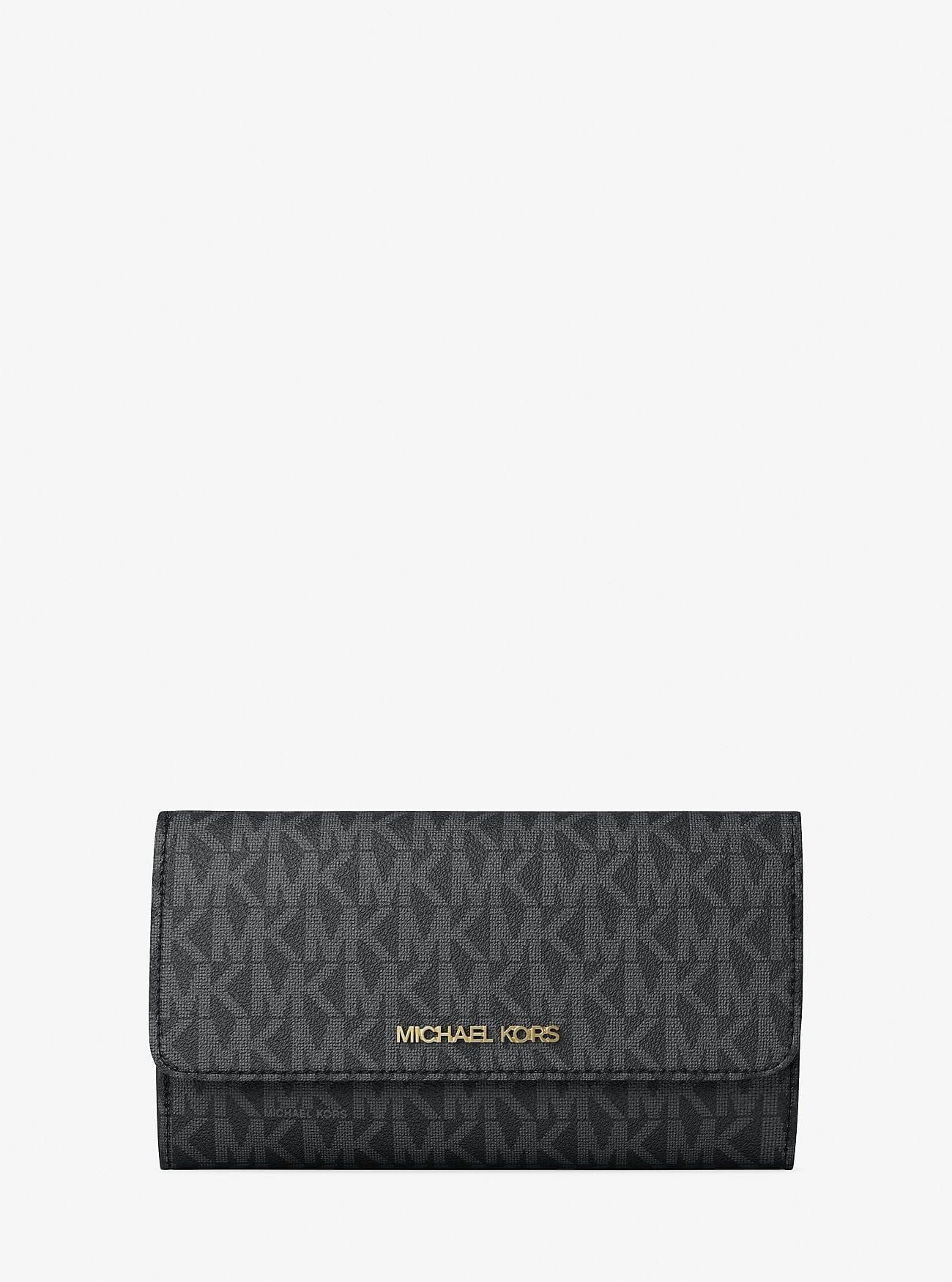 Michael Kors Jet Set Large Logo Trifold Wallet Black
