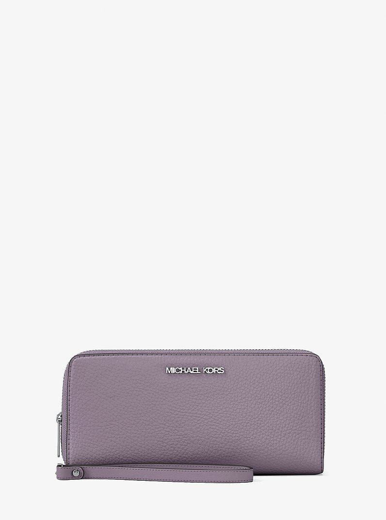 Michael Kors Large Pebbled Leather Continental Wallet Lilac