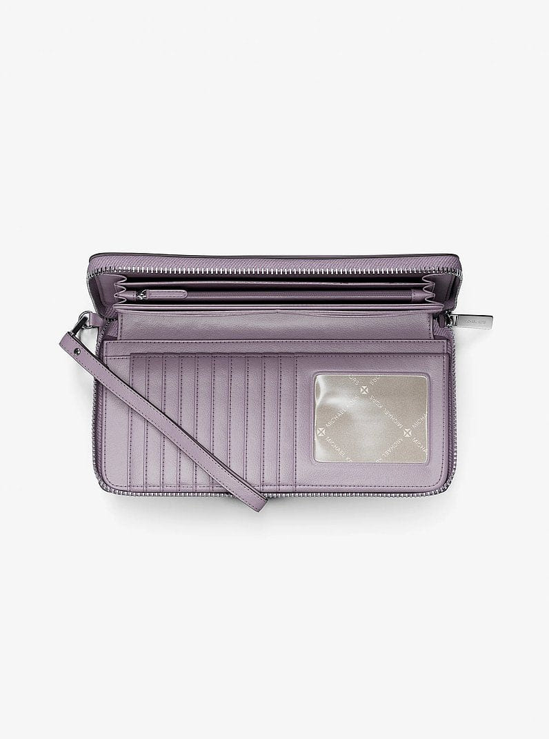 Michael Kors Large Pebbled Leather Continental Wallet Lilac