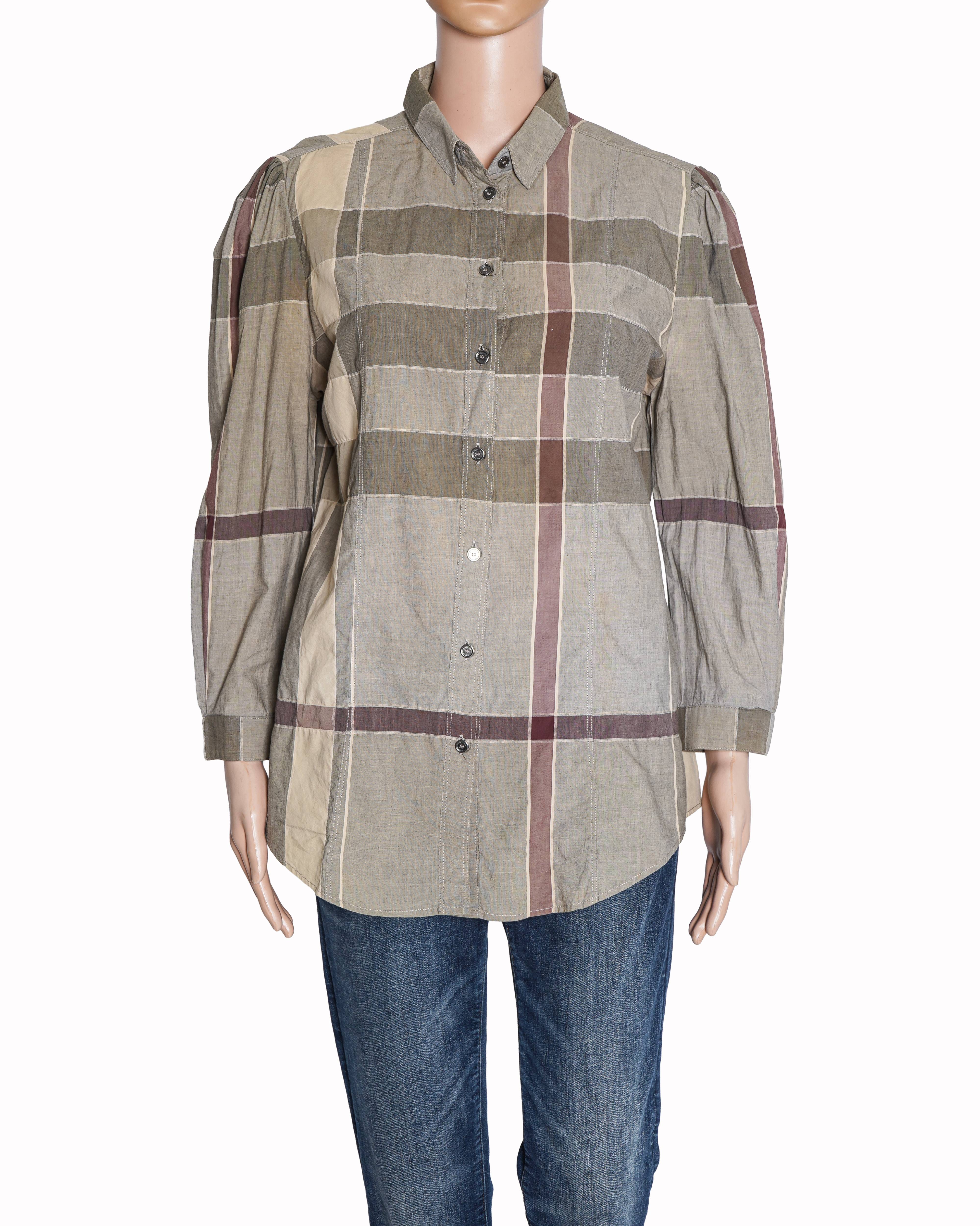 Burberry Women's Checkered Button Down Shirt