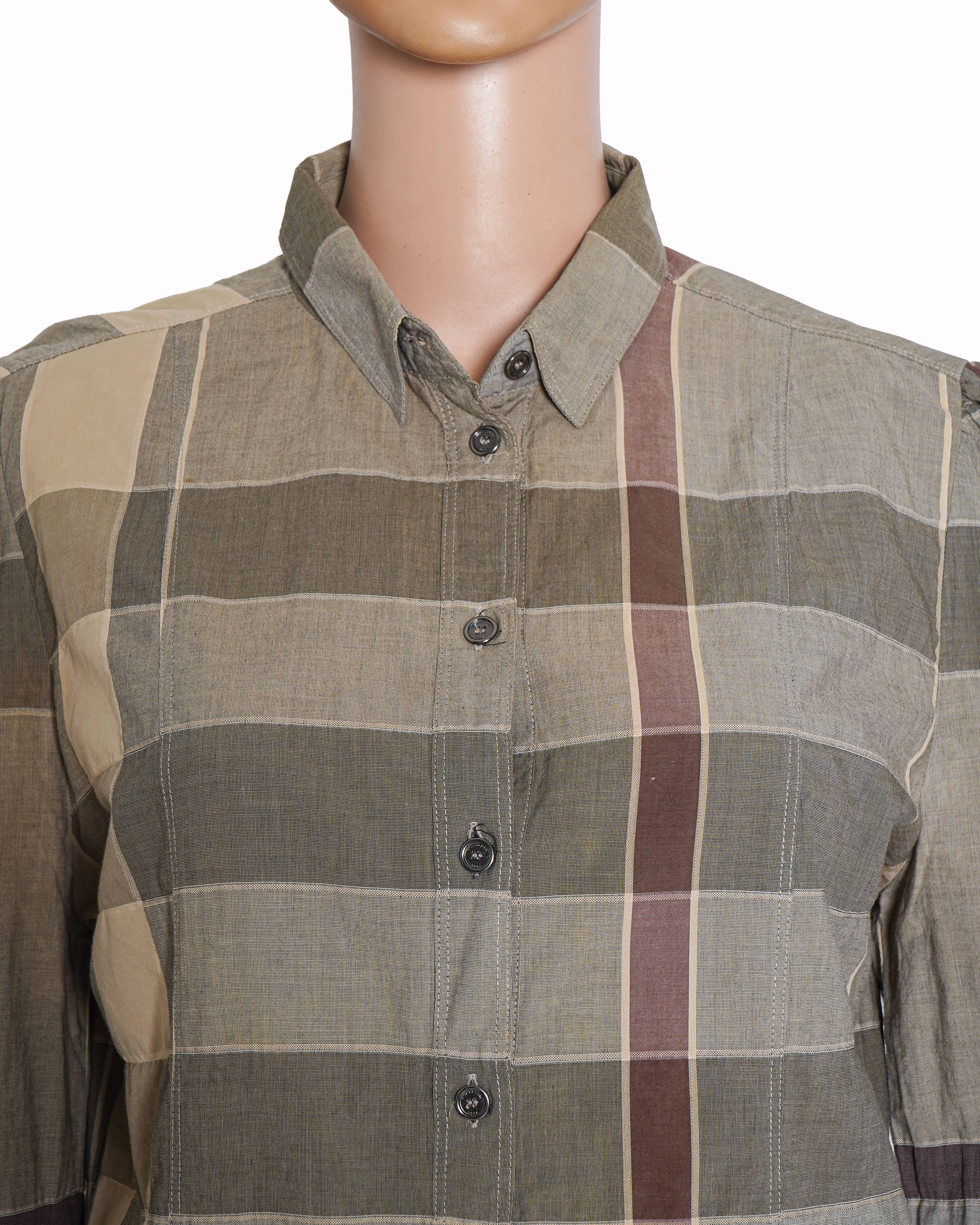 Burberry Women's Checkered Button Down Shirt