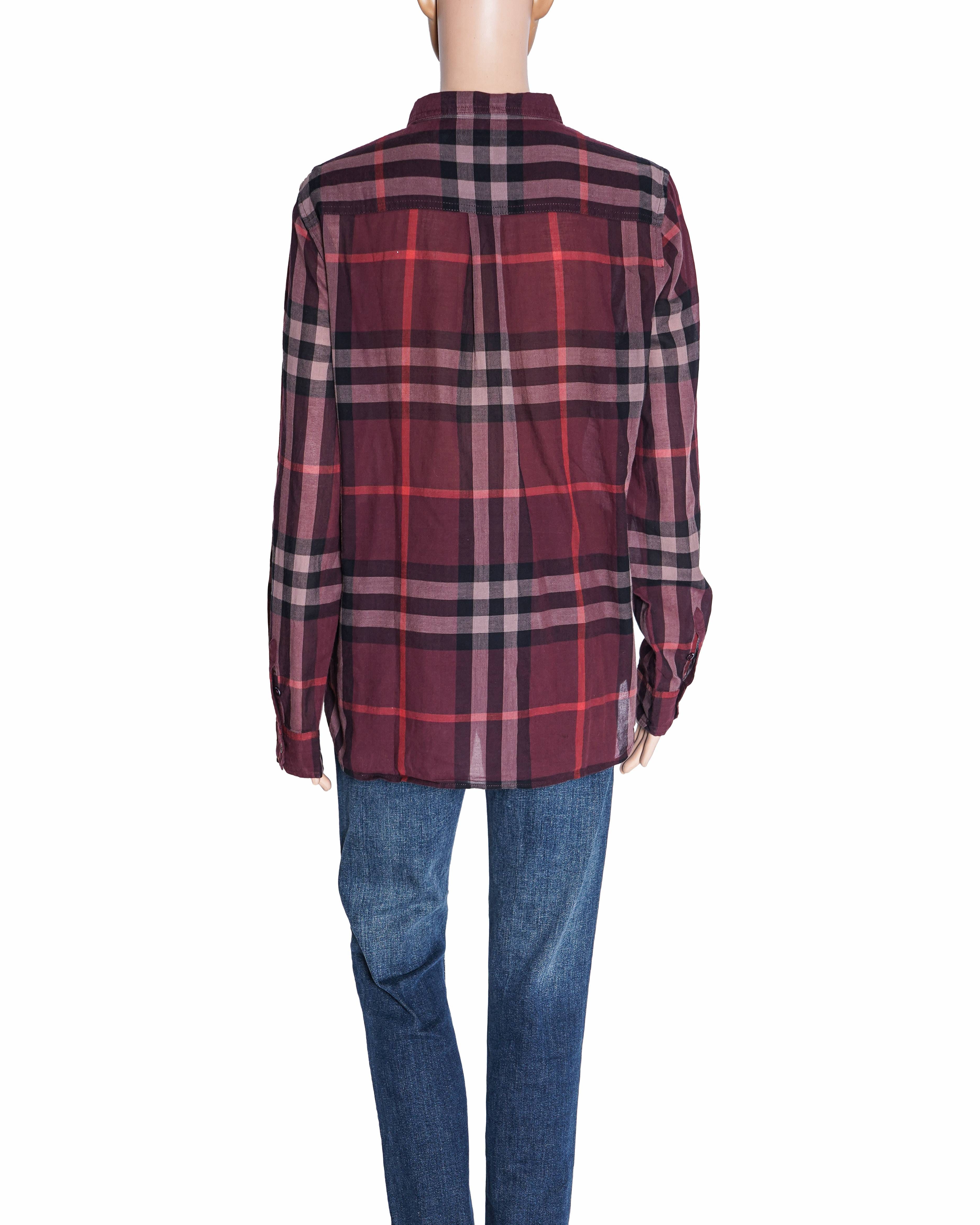 Burberry Women's Checkered Shirt In Red