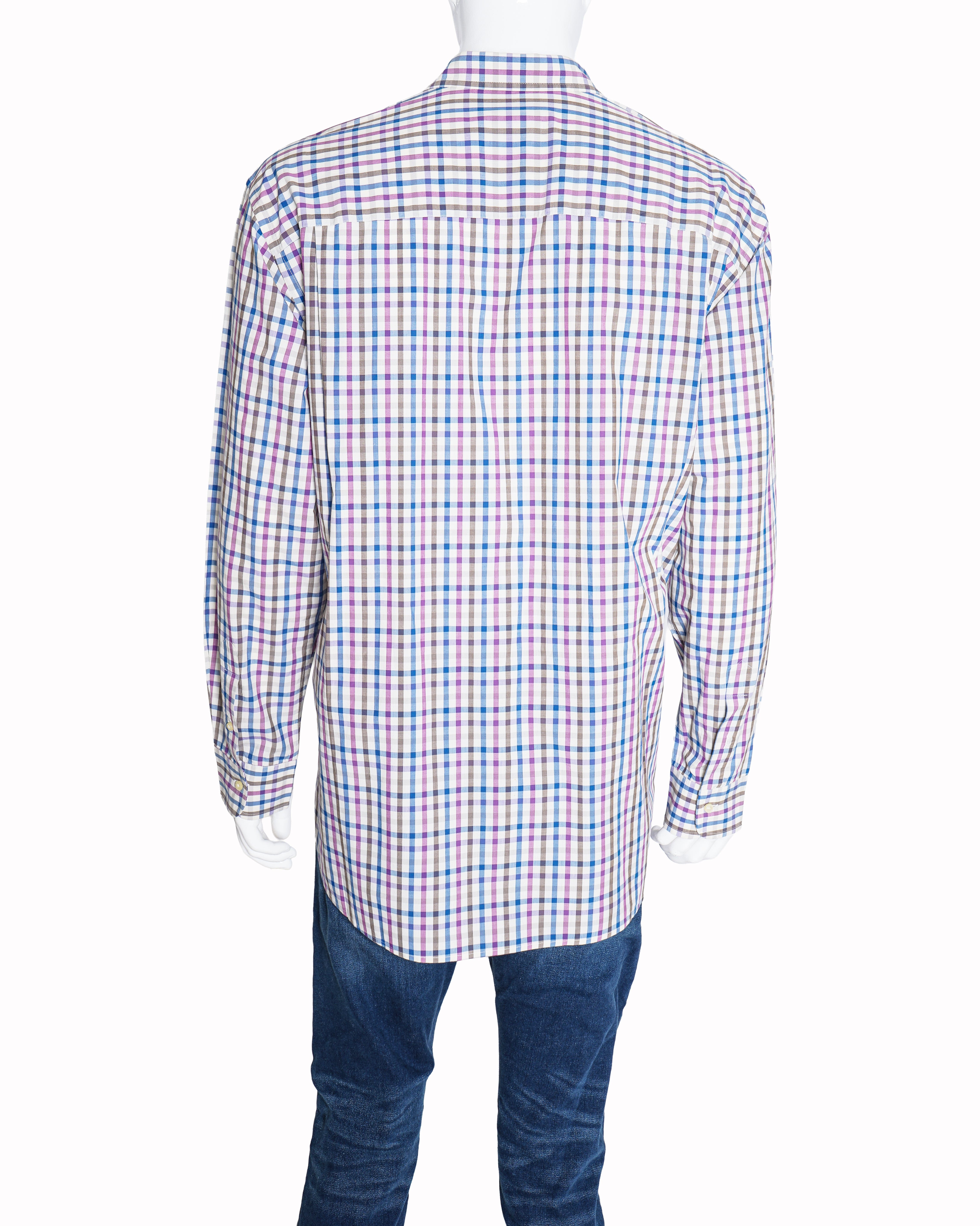 Burberry Men’s Multi - Check Embroidered Cotton Shirt