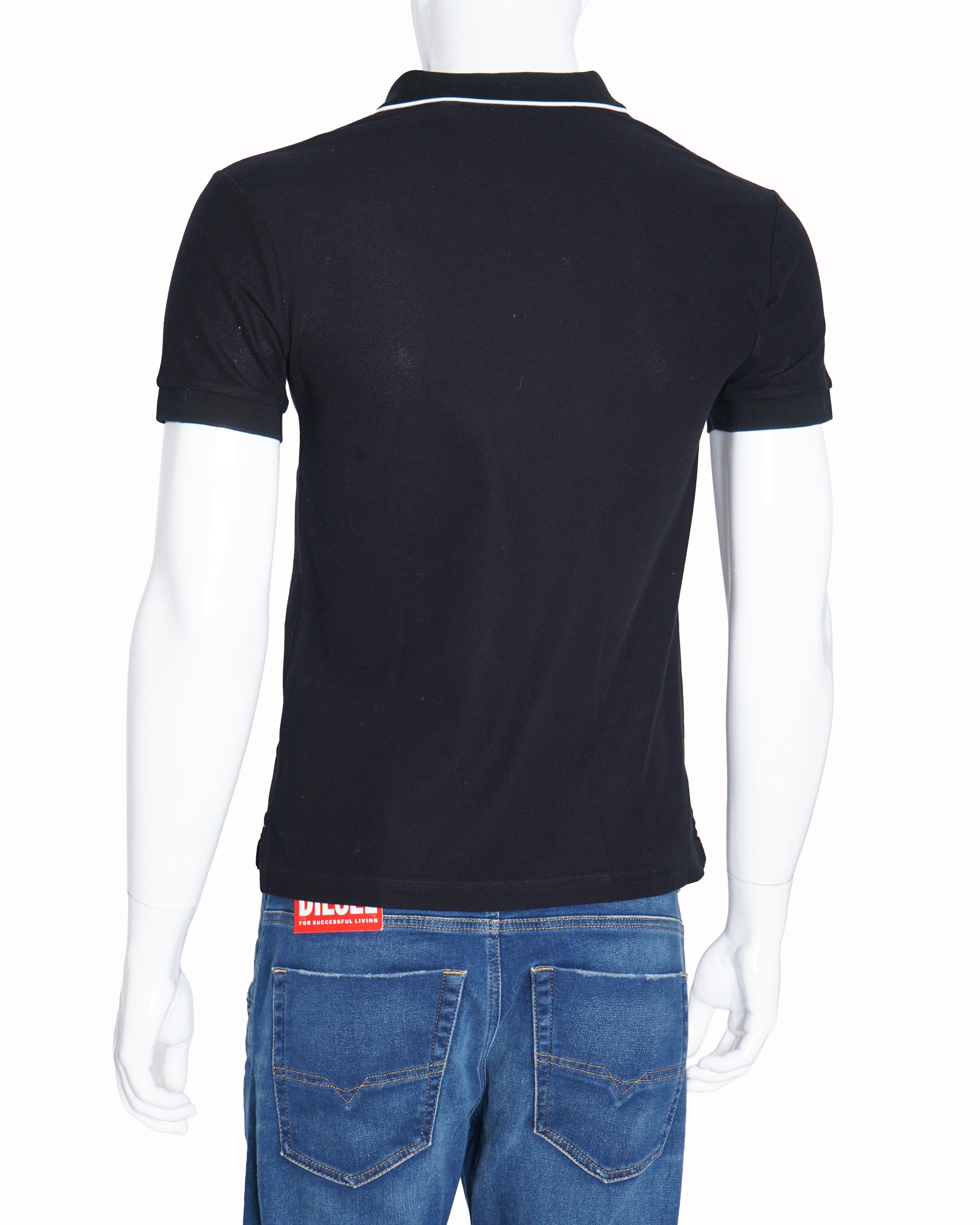 Burberry Polo T-Shirt in black with white strip