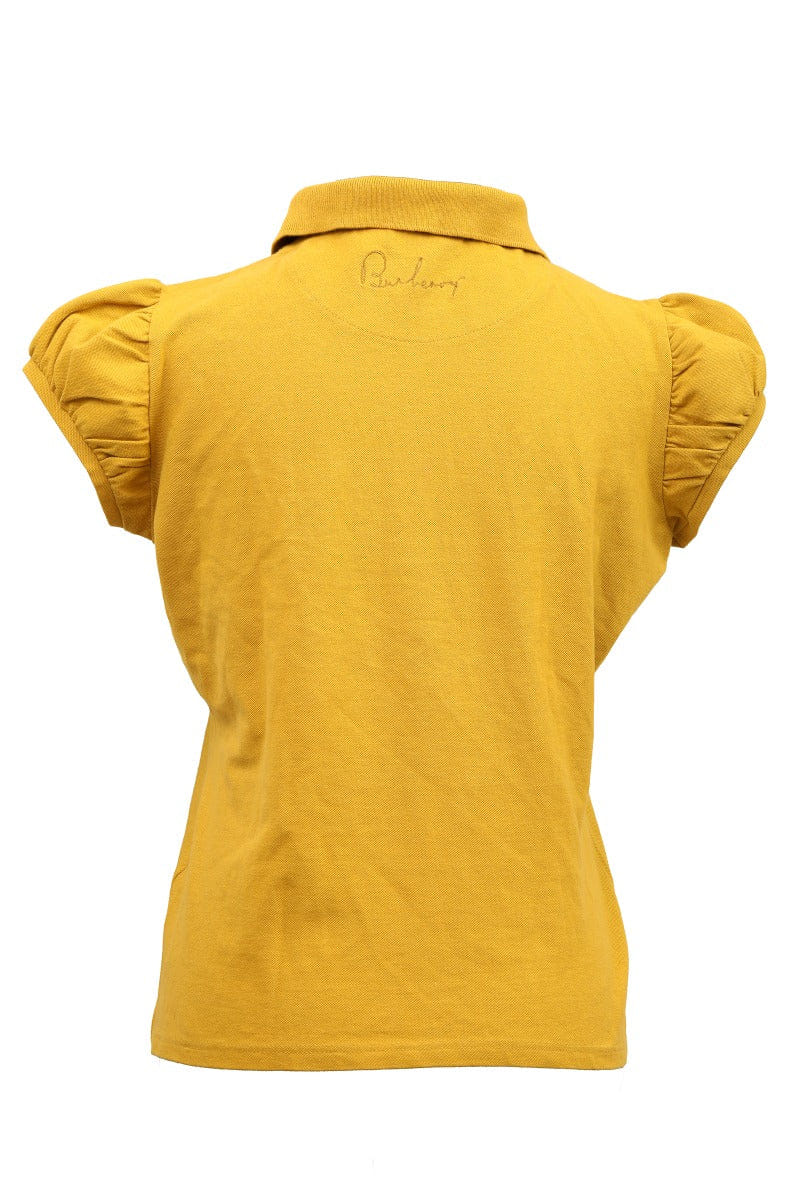 Burberry Size L Mustard Yellow Polo T - Shirt
