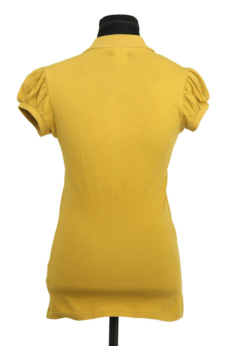 Burberry Size Xs Mustard Yellow Polo T-Shirt