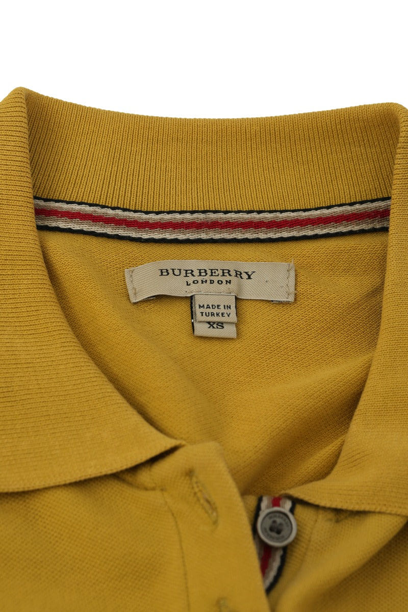 Burberry Size Xs Mustard Yellow Polo T-Shirt