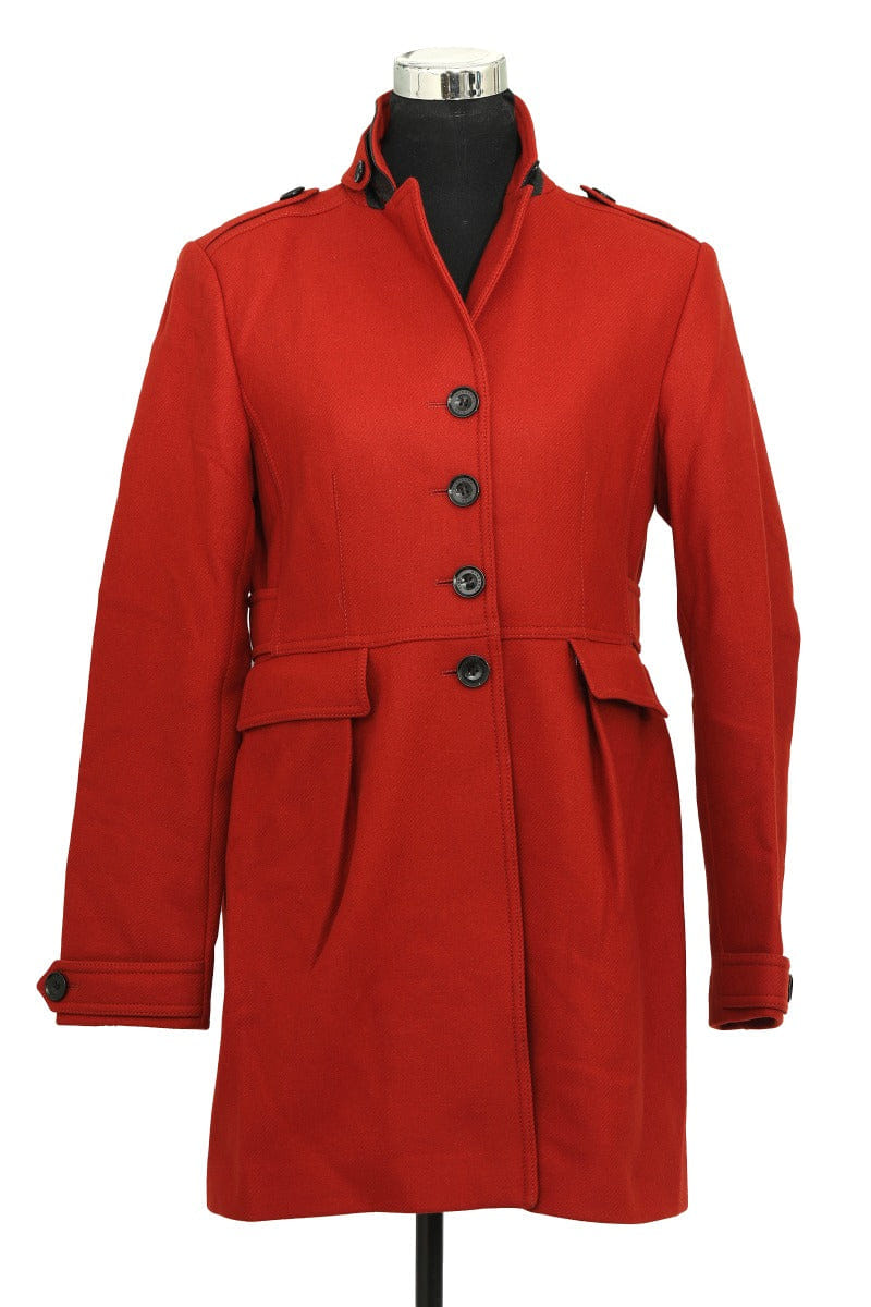 Burberry Size M - L Brit Woolen Long Orange Rust Coat