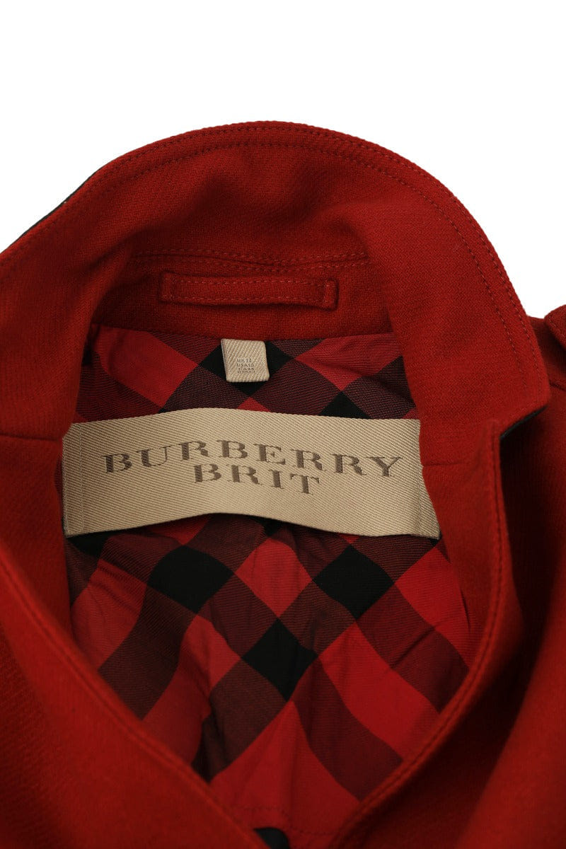 Burberry Size M - L Brit Woolen Long Orange Rust Coat
