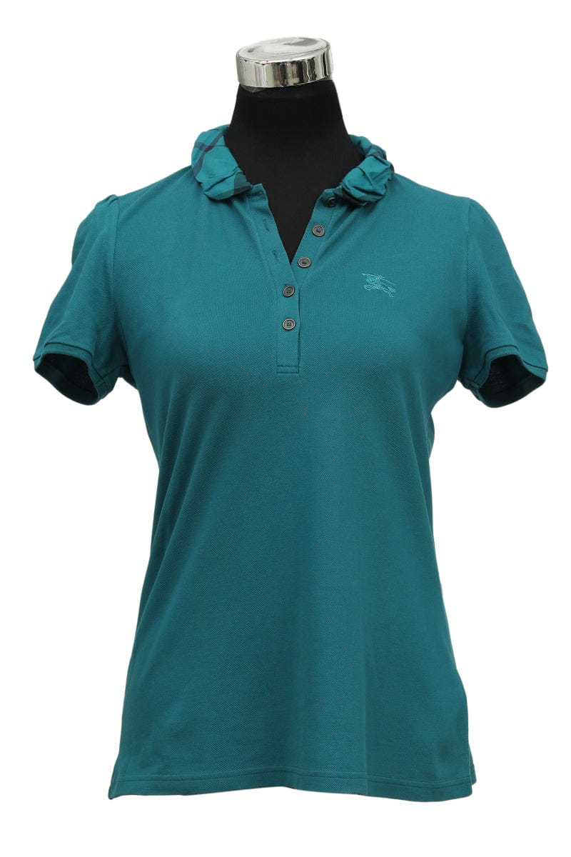 Burberry Size M Ruched Collar Polo T-Shirt