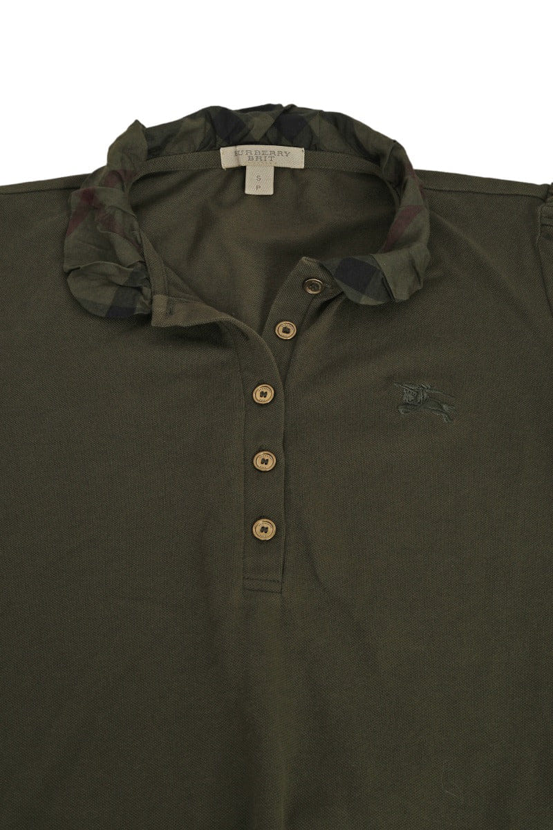 Burberry Size S Military Green Polo T-Shirt