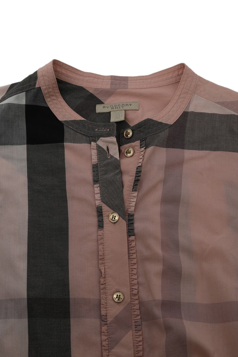 Burberry Size M - L Front Placket Pink Shirt