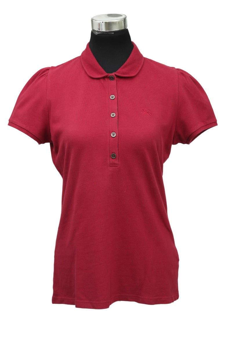 Burberry Size L Red Pique Polo T-Shirt