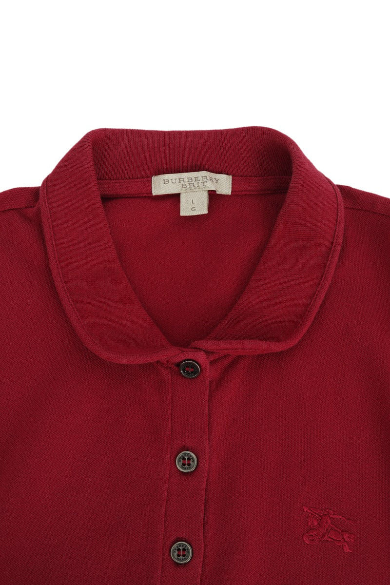 Burberry Size L Red Pique Polo T-Shirt