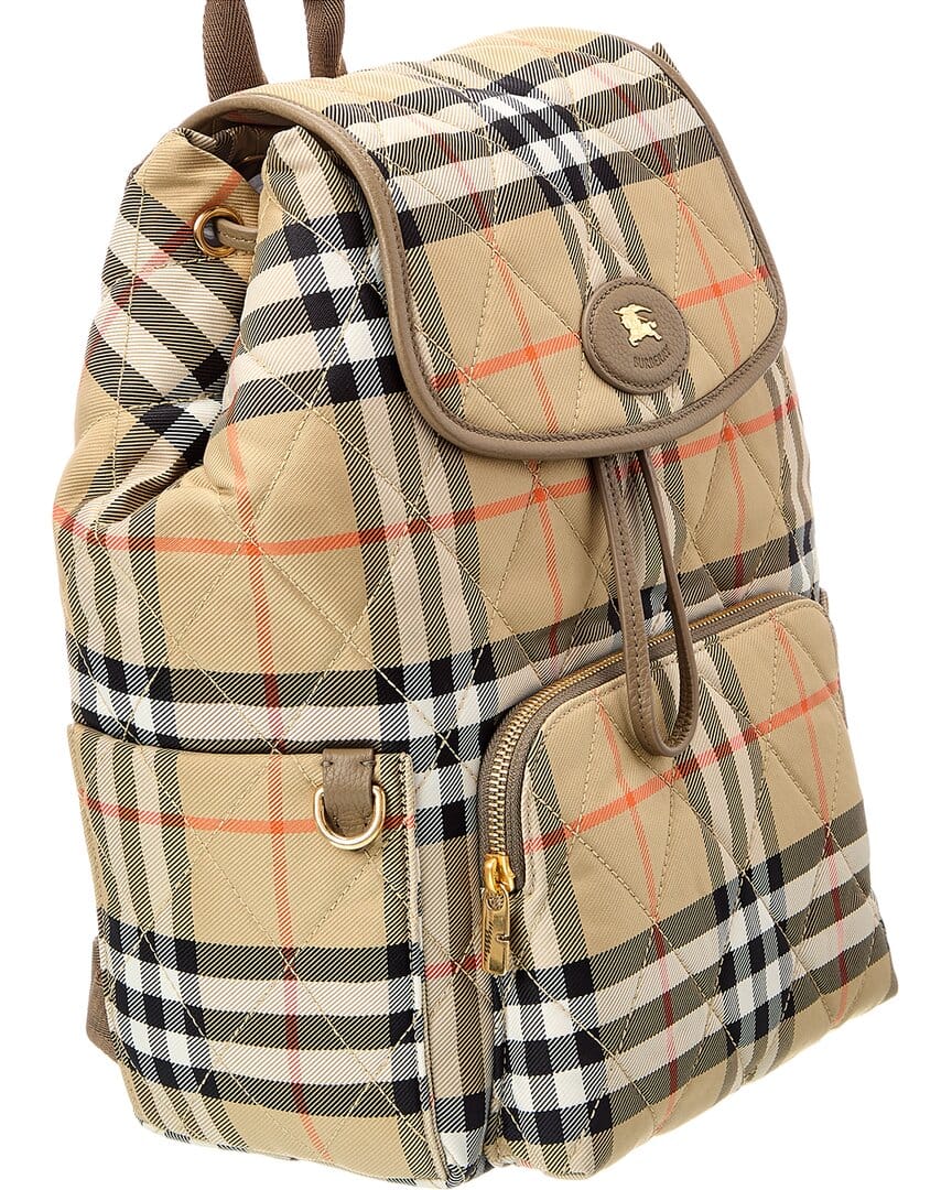 Burberry Horseshoe Quilted Canvas & Leather Backpack