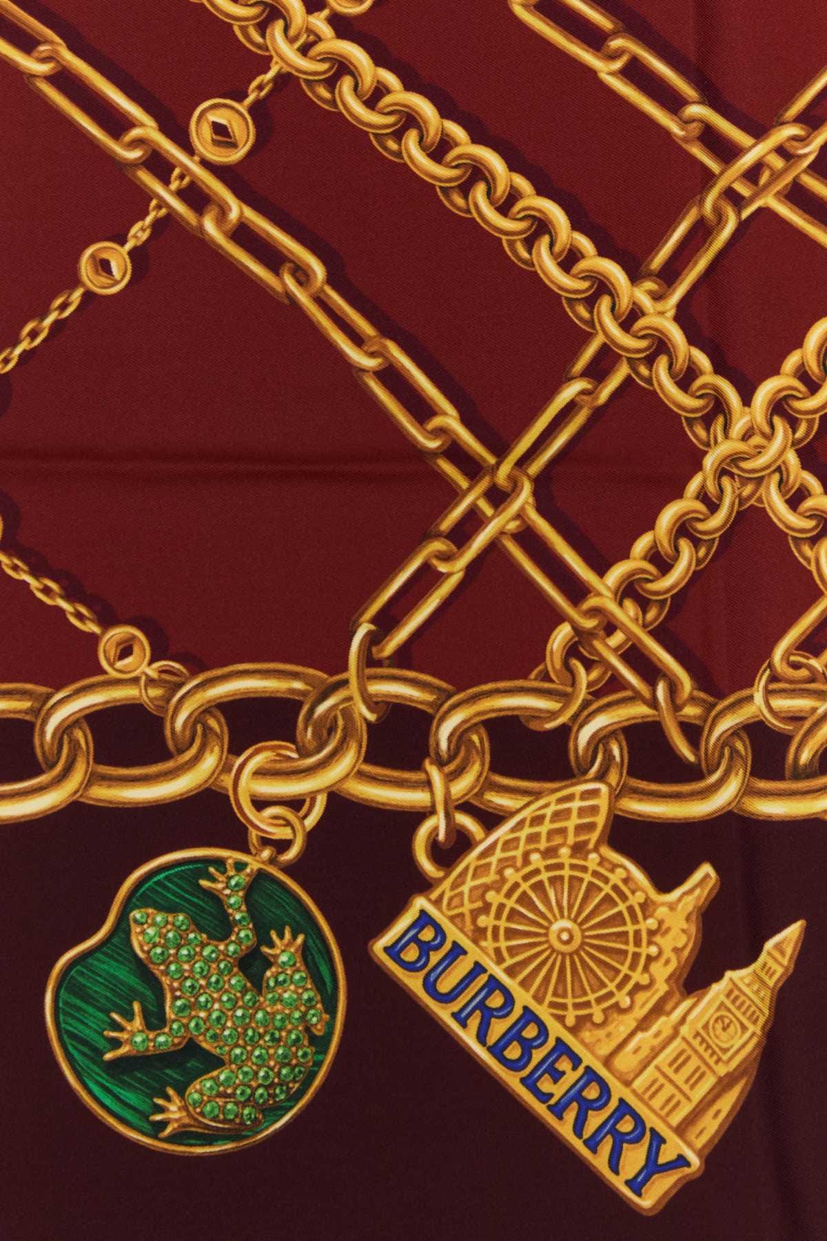 Burberry Chain - Print Mulberry Silk Scarf — Brown