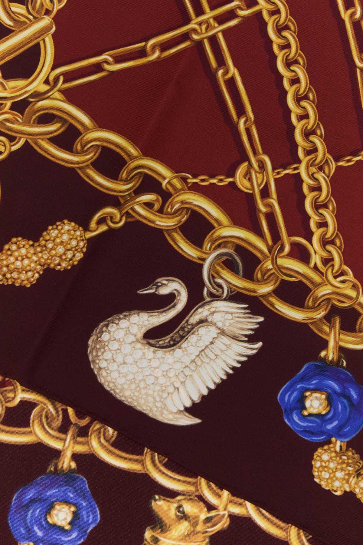 Burberry Chain - Print Mulberry Silk Scarf — Brown