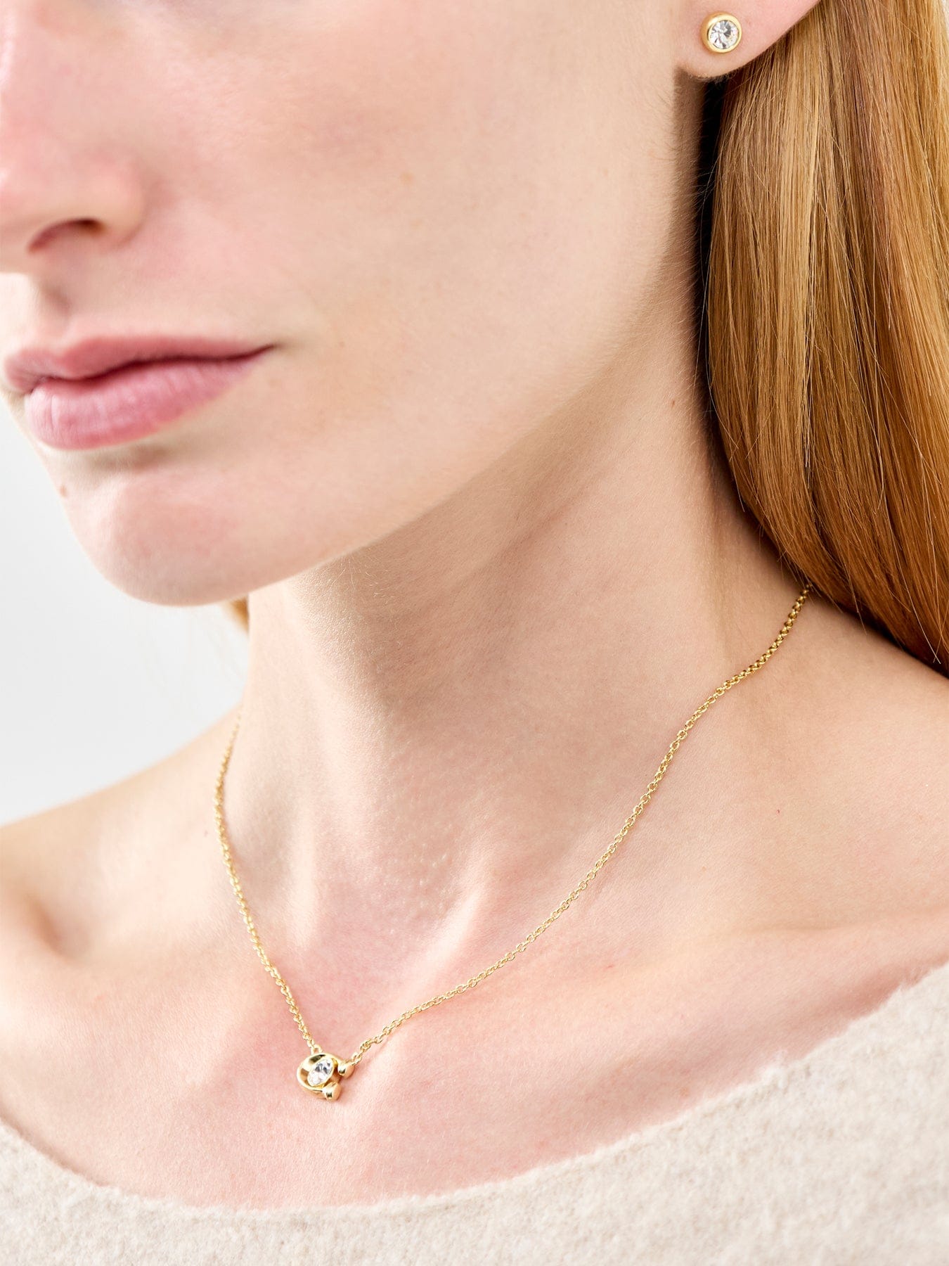 Coach C Stone Necklace & Earrings Gift Set Gold