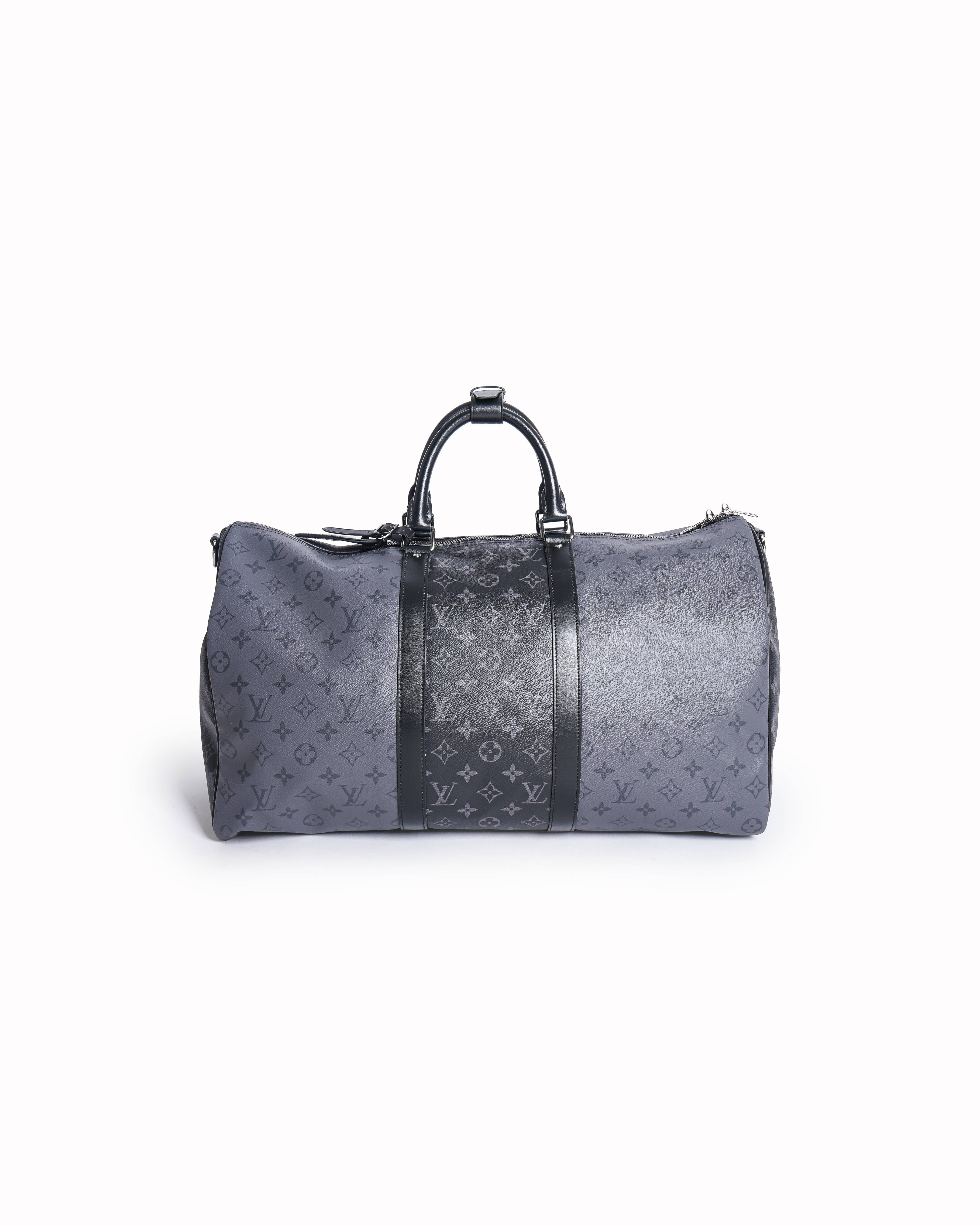 Louis Vuitton Keepall Bandoulière Monogram Eclipse Duffle Bag