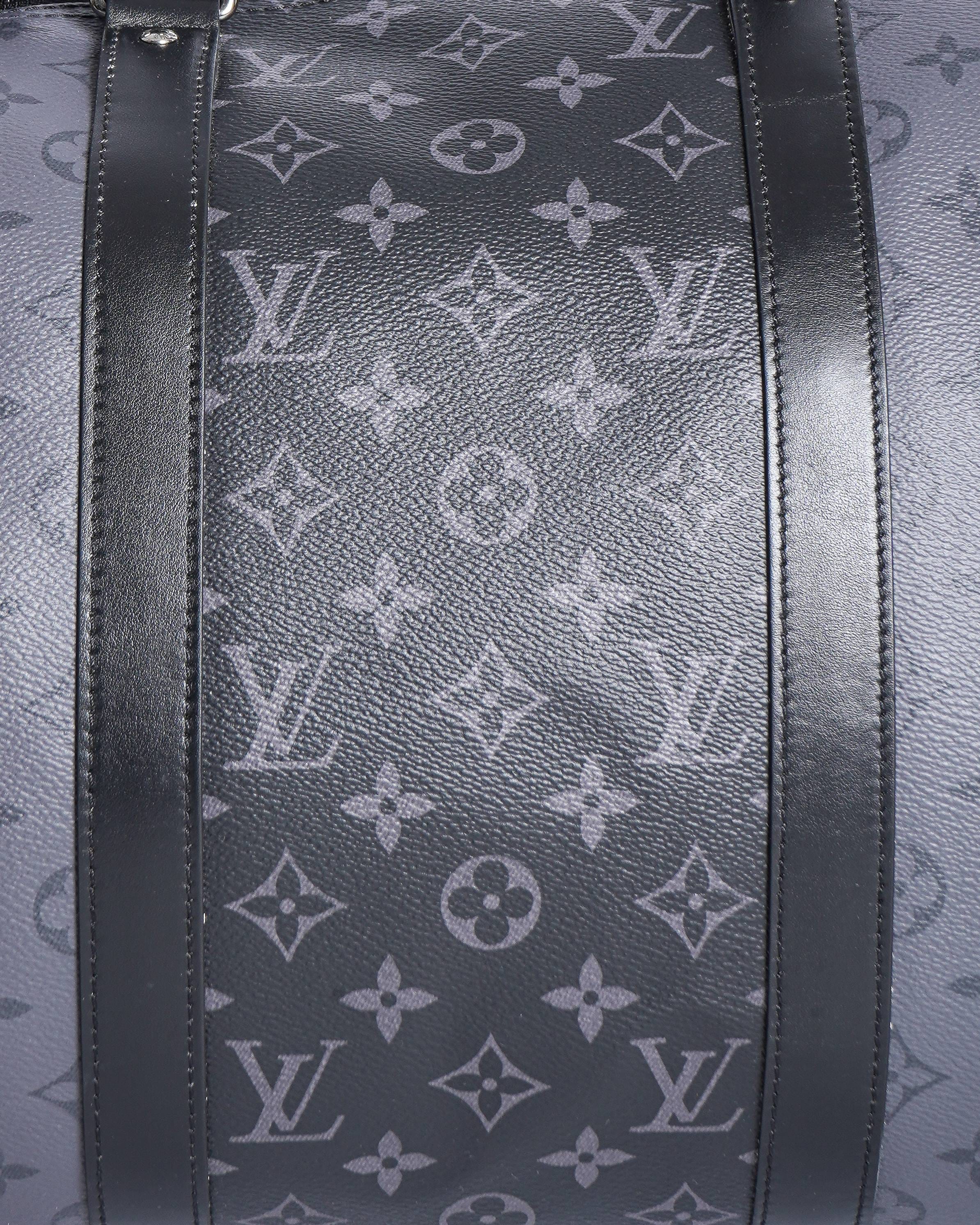 Louis Vuitton Keepall Bandoulière Monogram Eclipse Duffle Bag