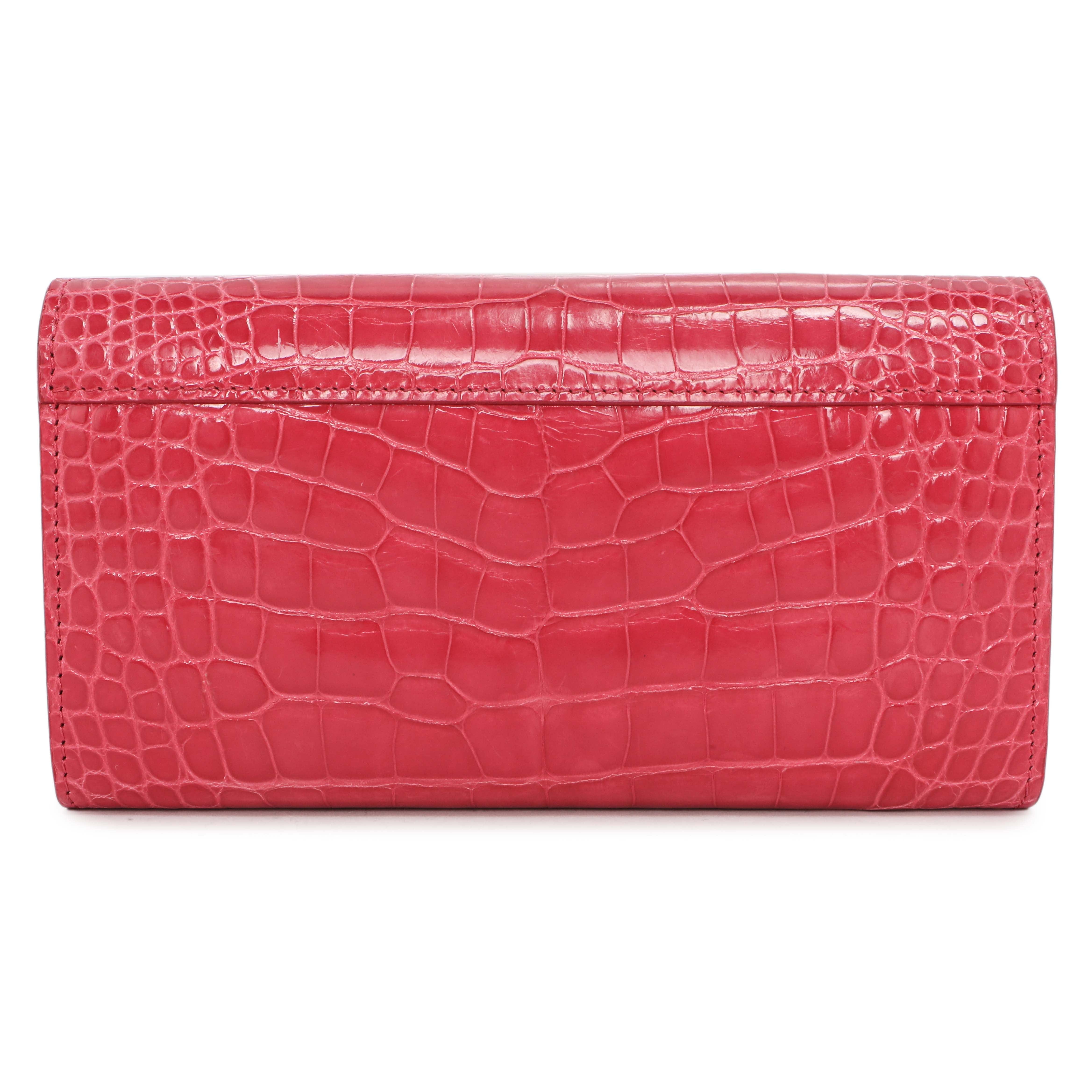 Louis Vuitton Pink Alligator Twist Wallet