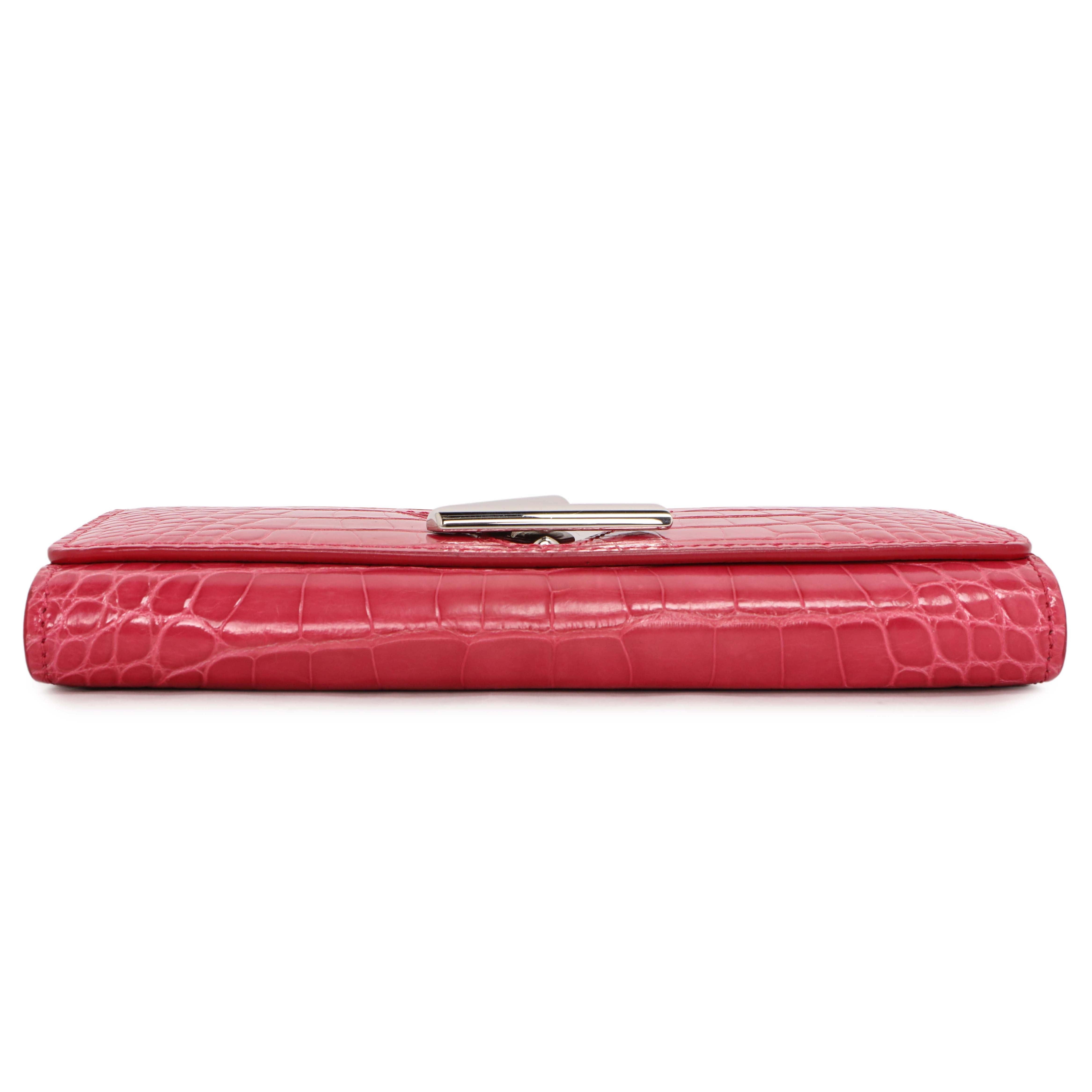Louis Vuitton Pink Alligator Twist Wallet