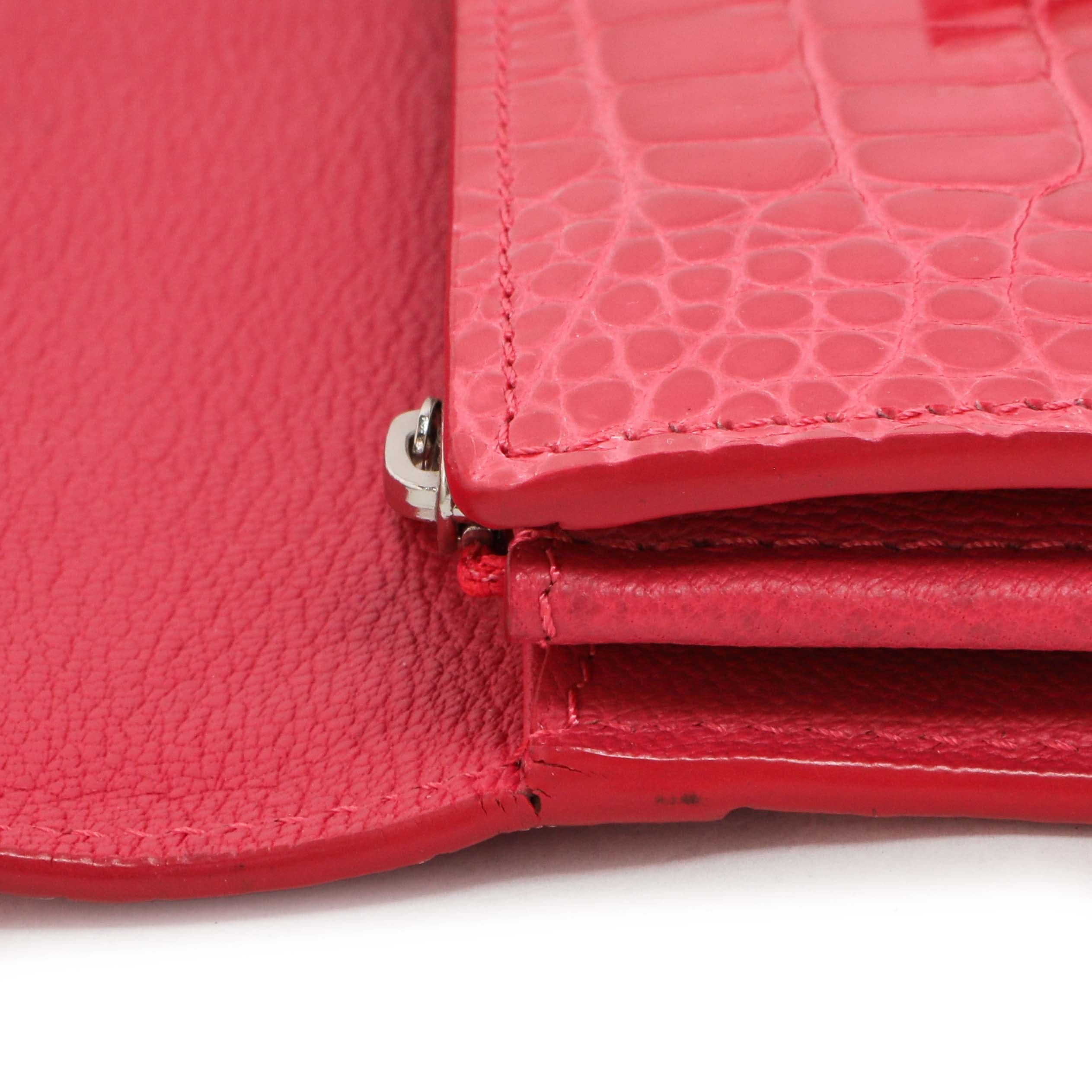 Louis Vuitton Pink Alligator Twist Wallet