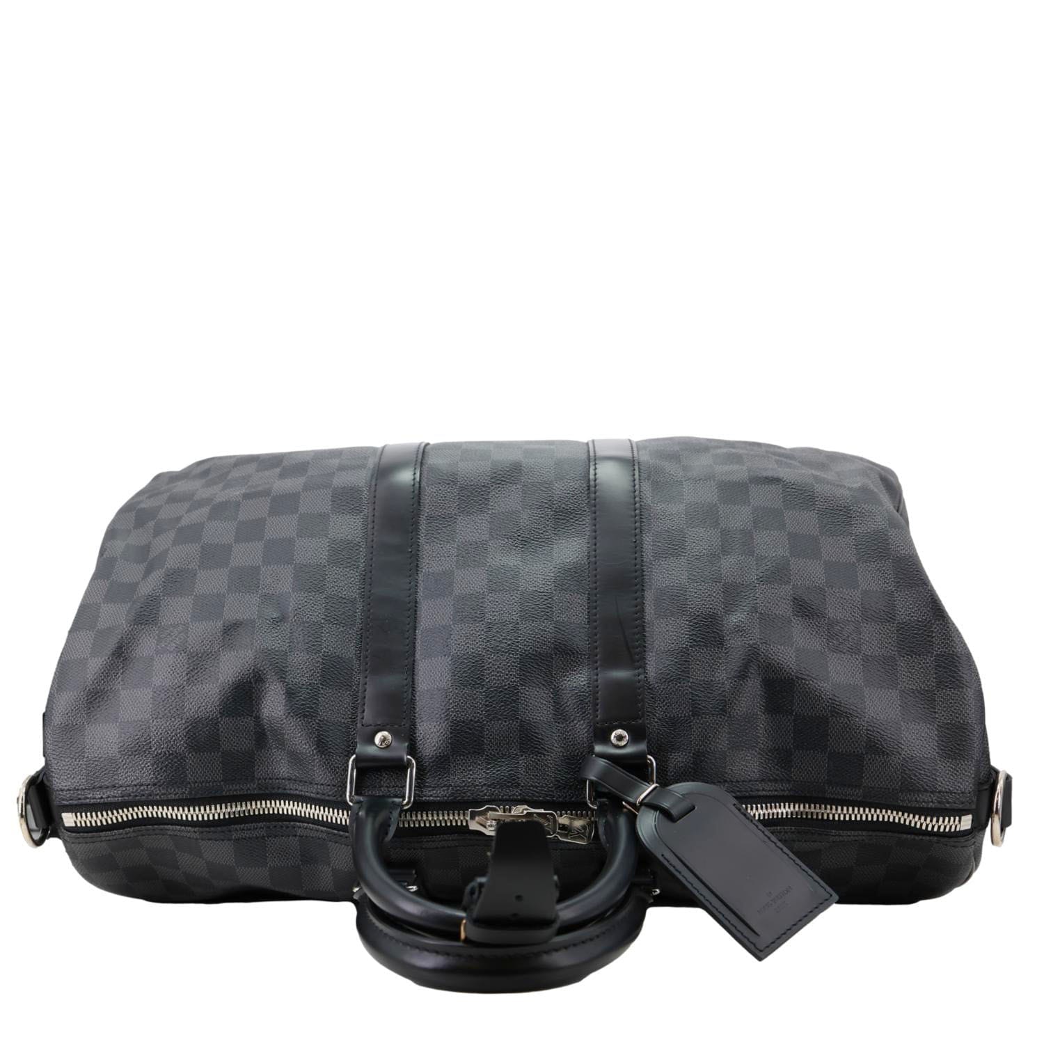Louis Vuitton Keepall 45 Bandouliere Damier Graphite Canvas Duffle Bag Black