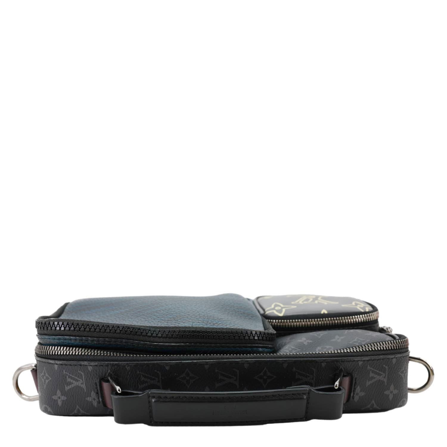 LOUIS VUITTON Multipocket Patchwork Monogram Eclipse Canvas Messenger Bag Black