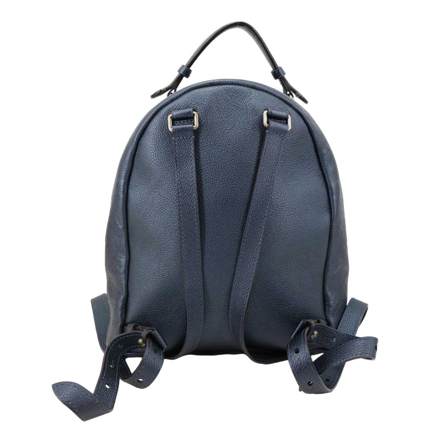 LOUIS VUITTON Flower Pins Monogram Empreinte Leather Backpack Blue