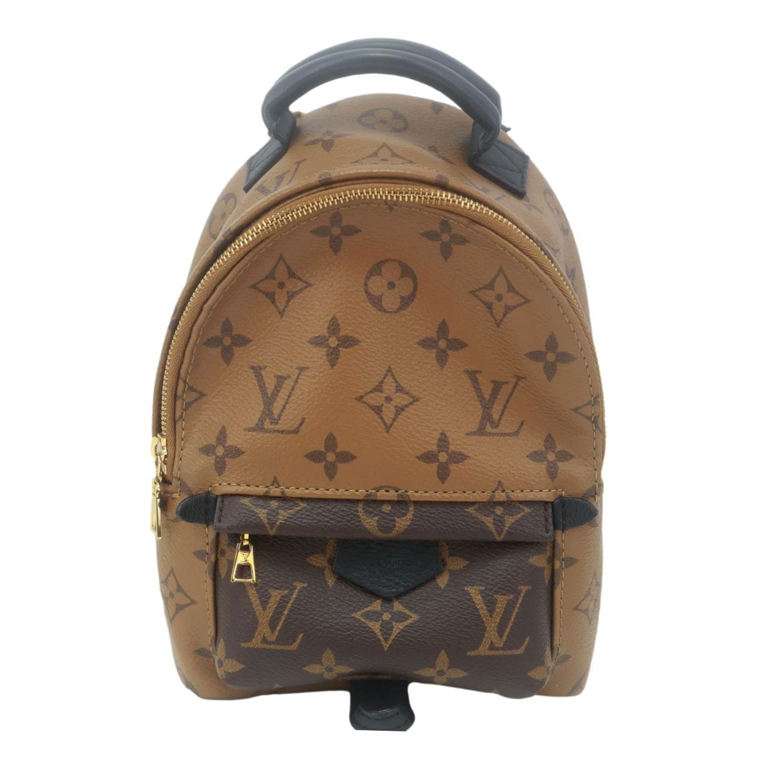 LOUIS VUITTON Palm Springs Mini Monogram Reverse Canvas Backpack Bag Brown