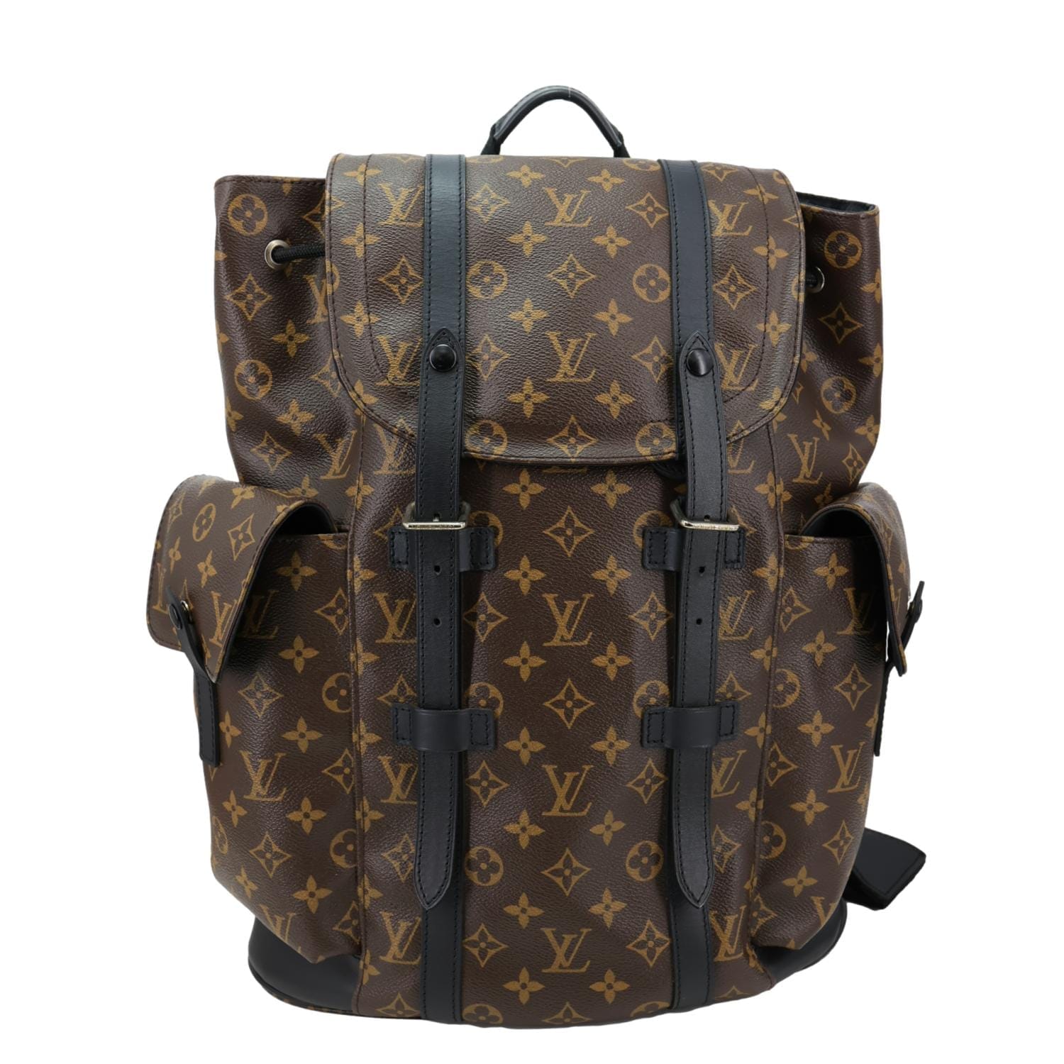 LOUIS VUITTON Christopher PM Monogram Macassar Canvas Backpack Bag Brown