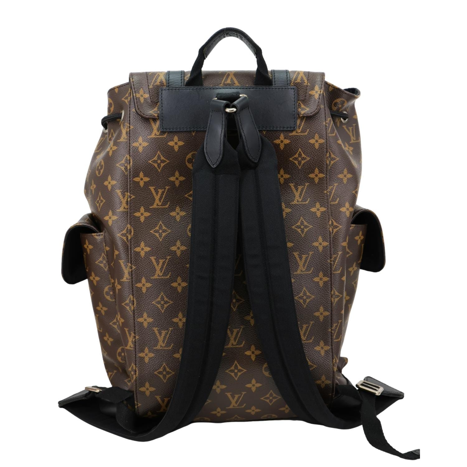 LOUIS VUITTON Christopher PM Monogram Macassar Canvas Backpack Bag Brown