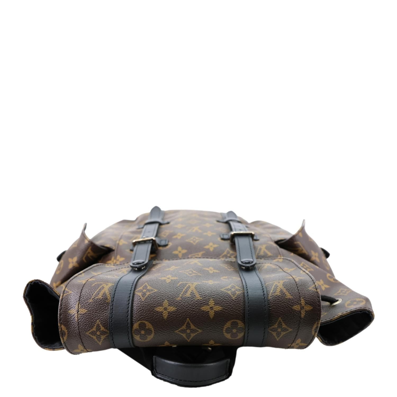 LOUIS VUITTON Christopher PM Monogram Macassar Canvas Backpack Bag Brown