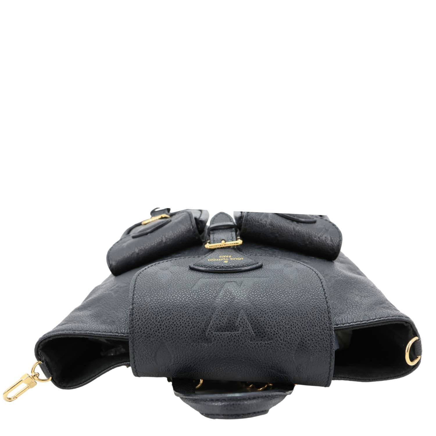 LOUIS VUITTON Backup Monogram Empreinte Leather Backpack Black