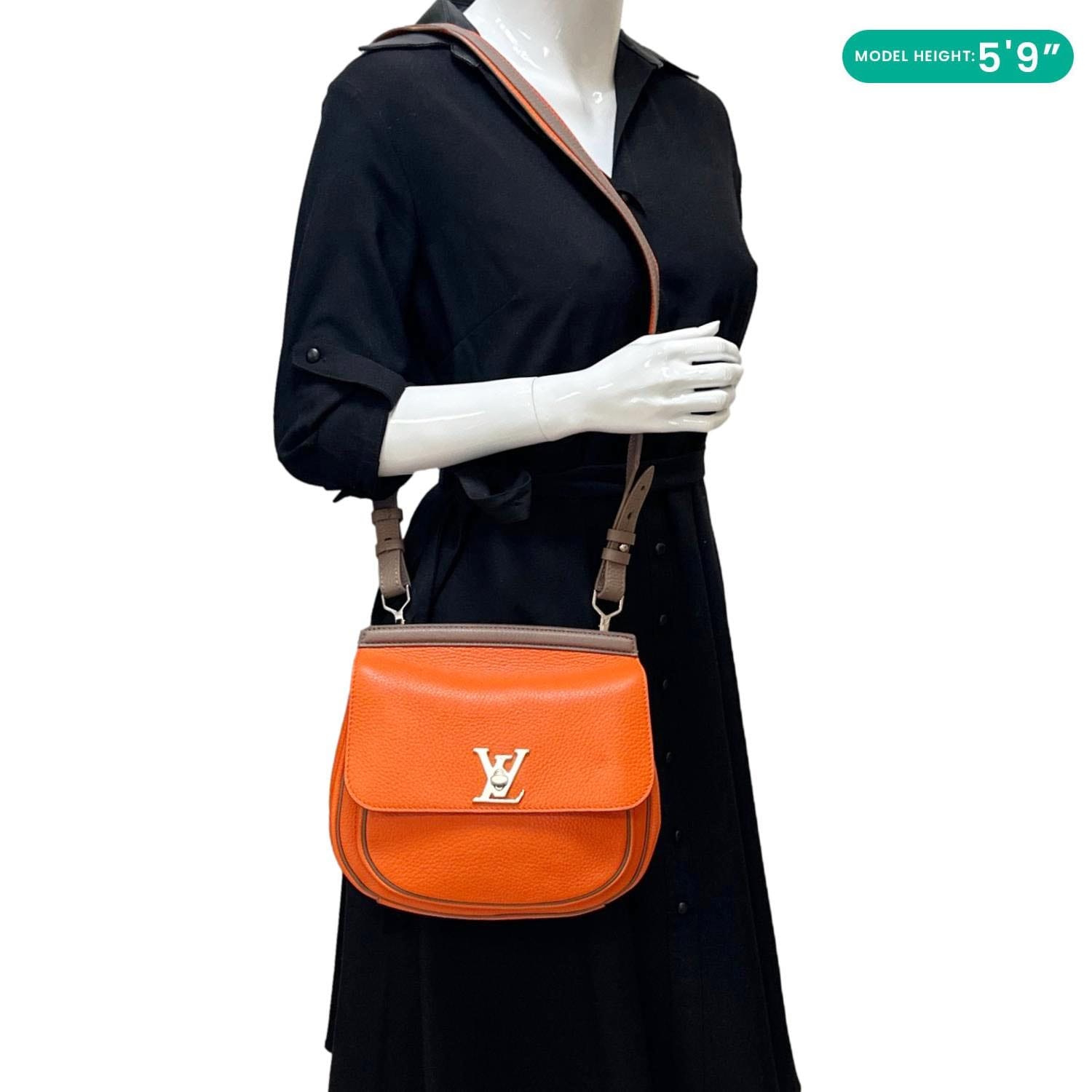 LOUIS VUITTON Marceau Taurillon Leather Messenger Bag Orange
