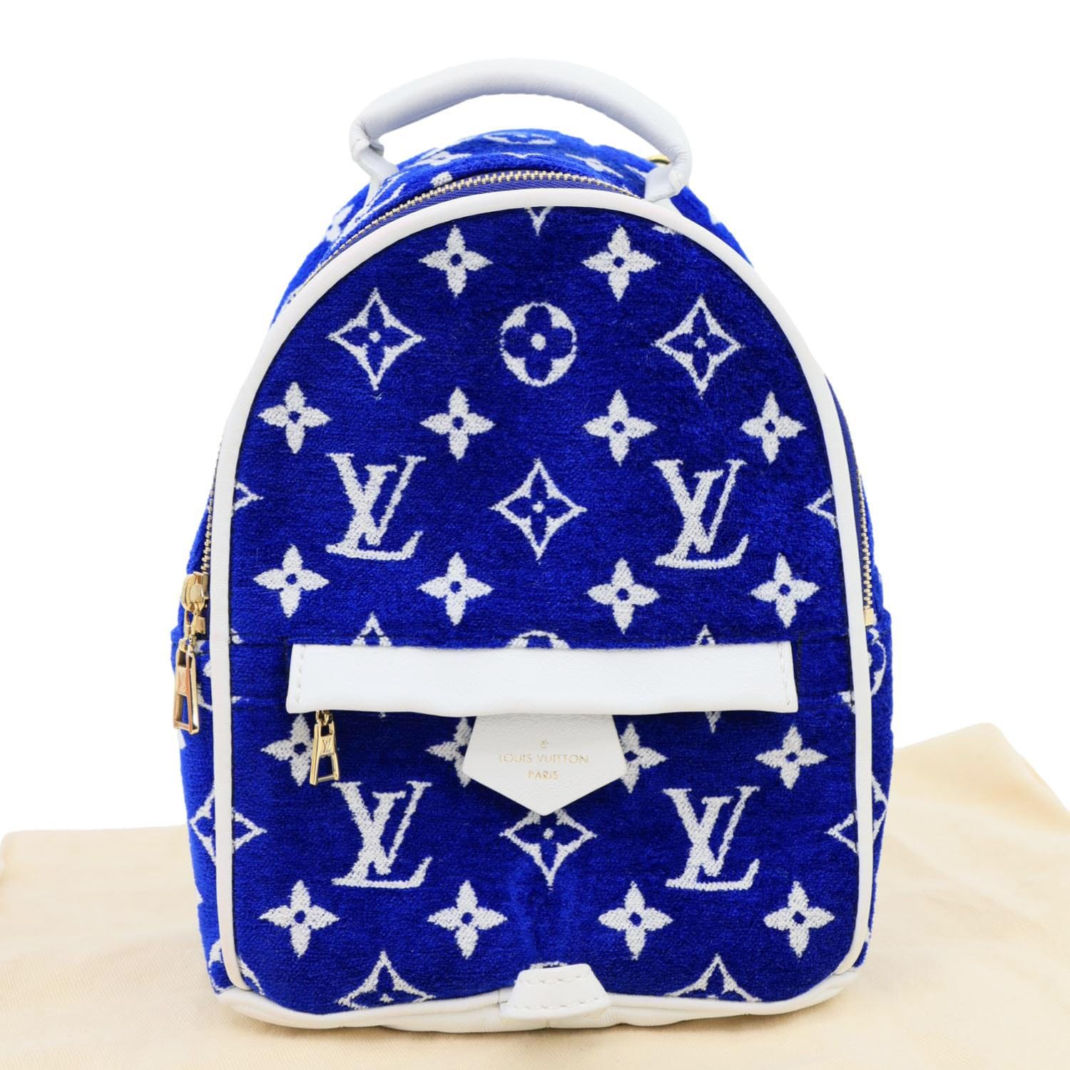 LOUIS VUITTON Palm Spring Mini Velvet Backpack Blue