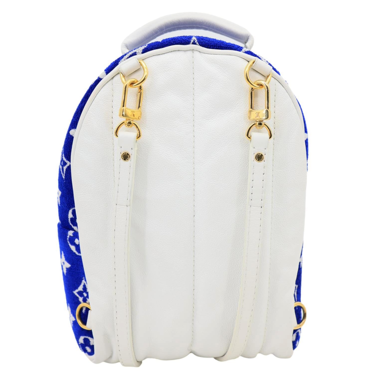 LOUIS VUITTON Palm Spring Mini Velvet Backpack Blue