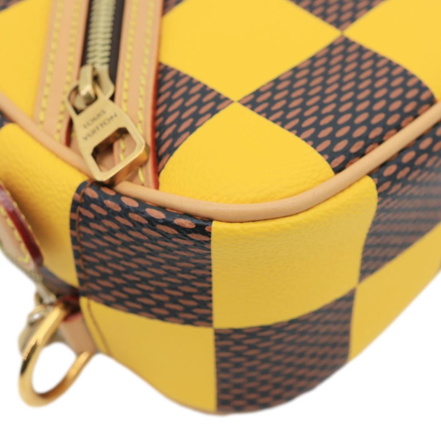 LOUIS VUITTON Volcano Damier Pop Chess Canvas Messenger Bag Yellow