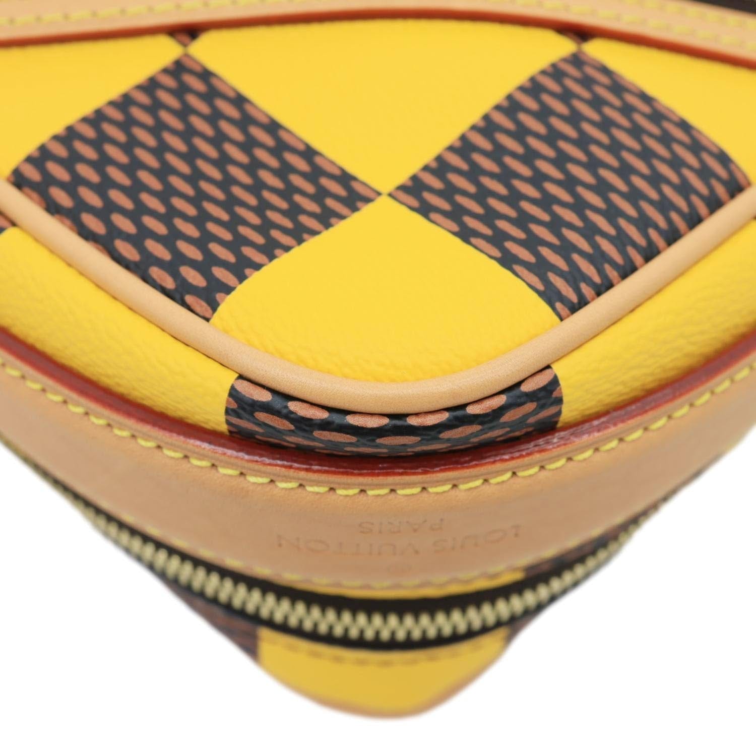 LOUIS VUITTON Volcano Damier Pop Chess Canvas Messenger Bag Yellow