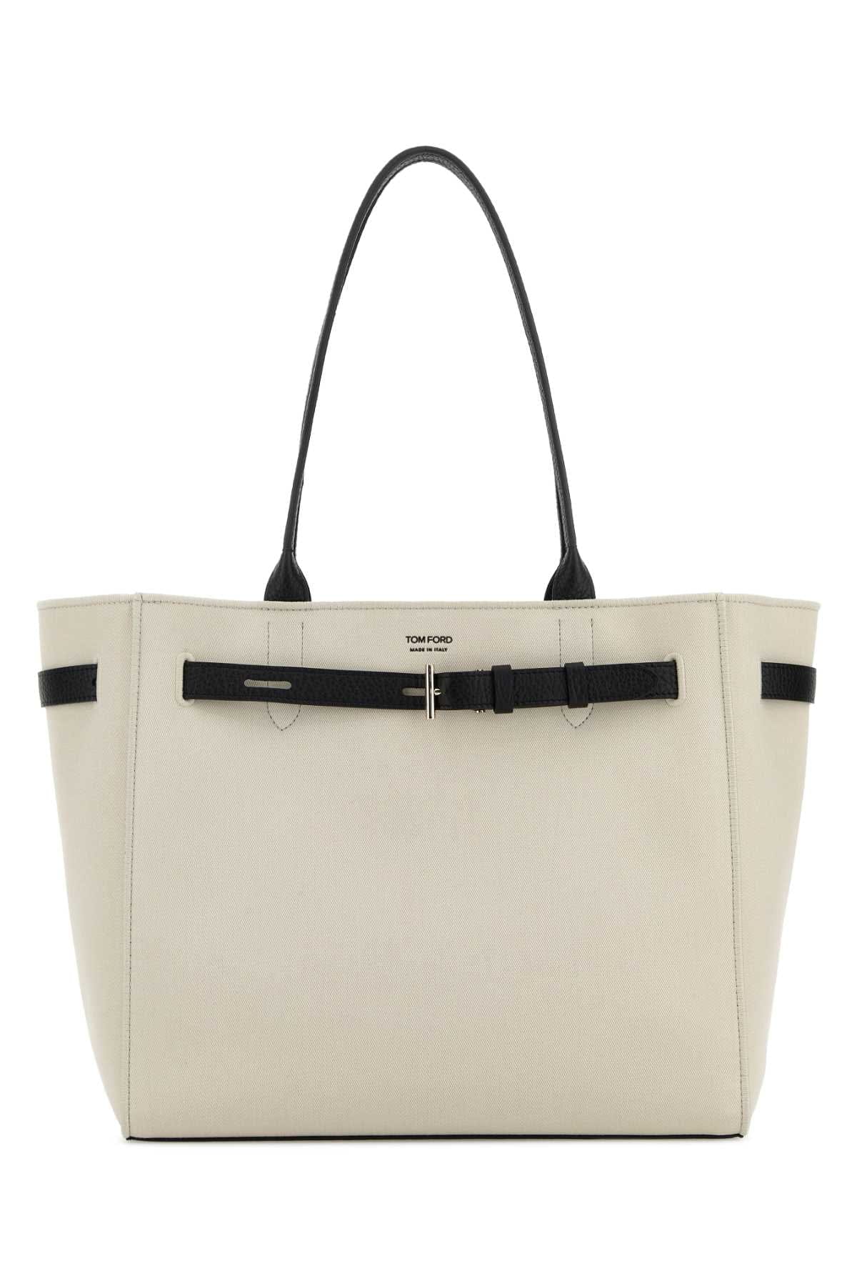 Tom Ford Women Ivory Canvas Shopping Bag