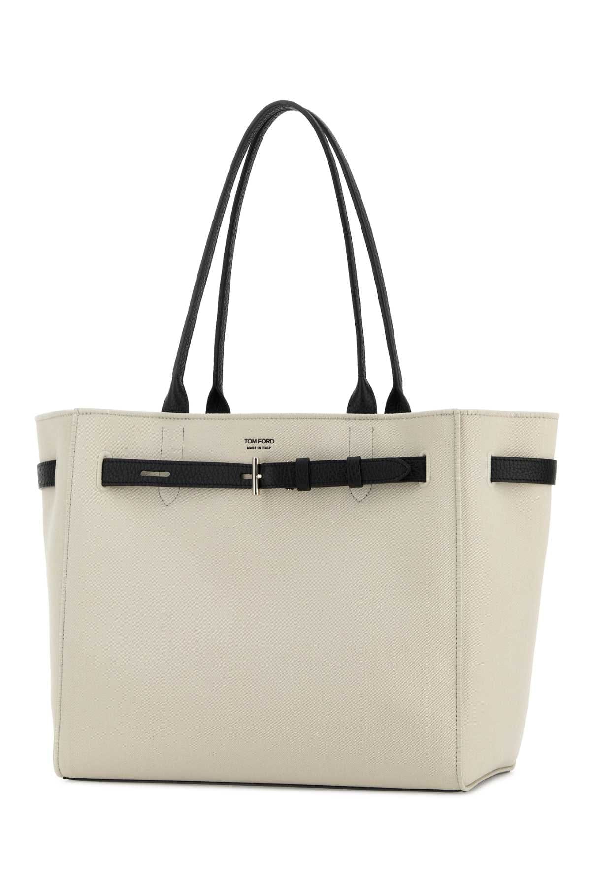 Tom Ford Women Ivory Canvas Shopping Bag